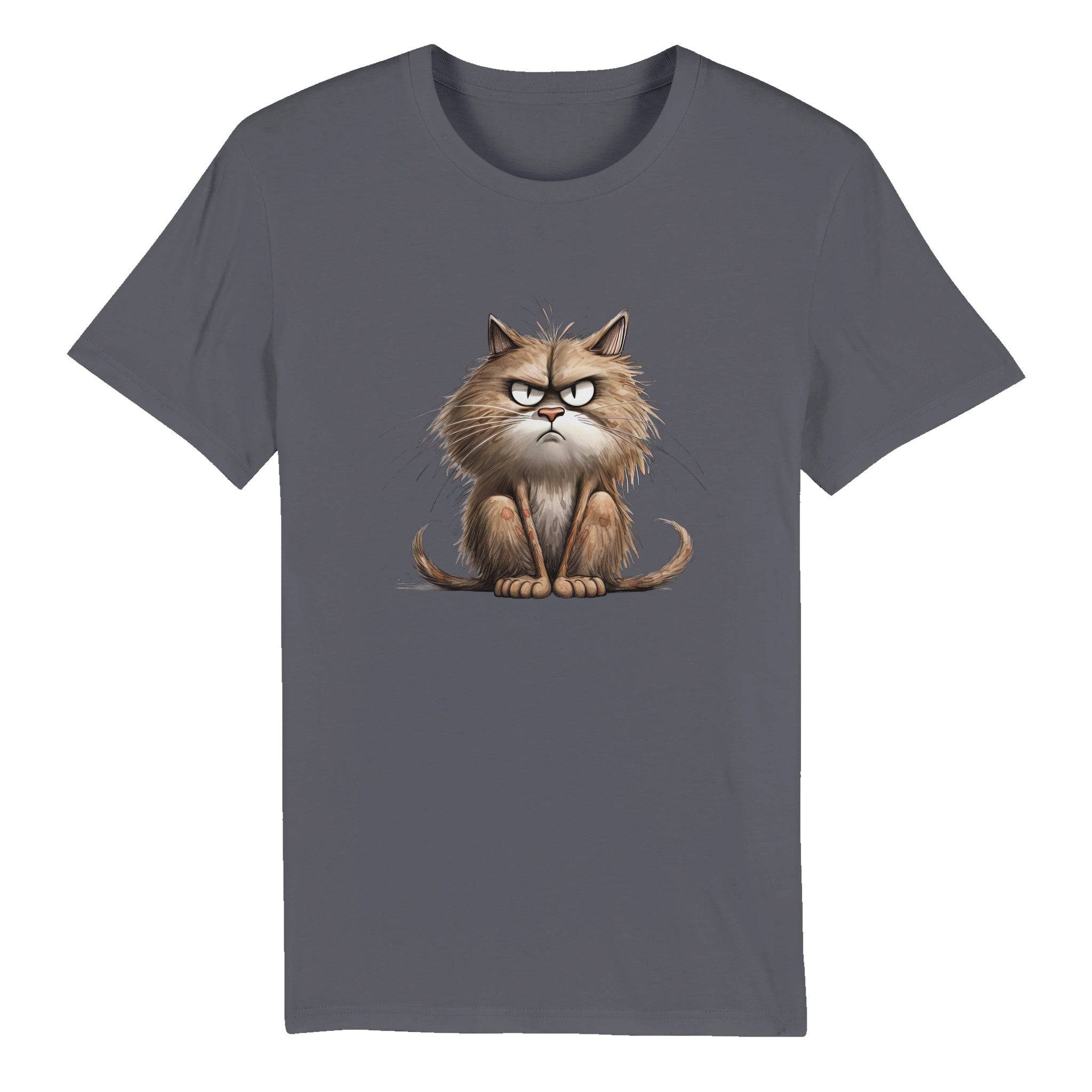 100% Organic Unisex T-shirt/Cat-Angry-Face - Enet Images