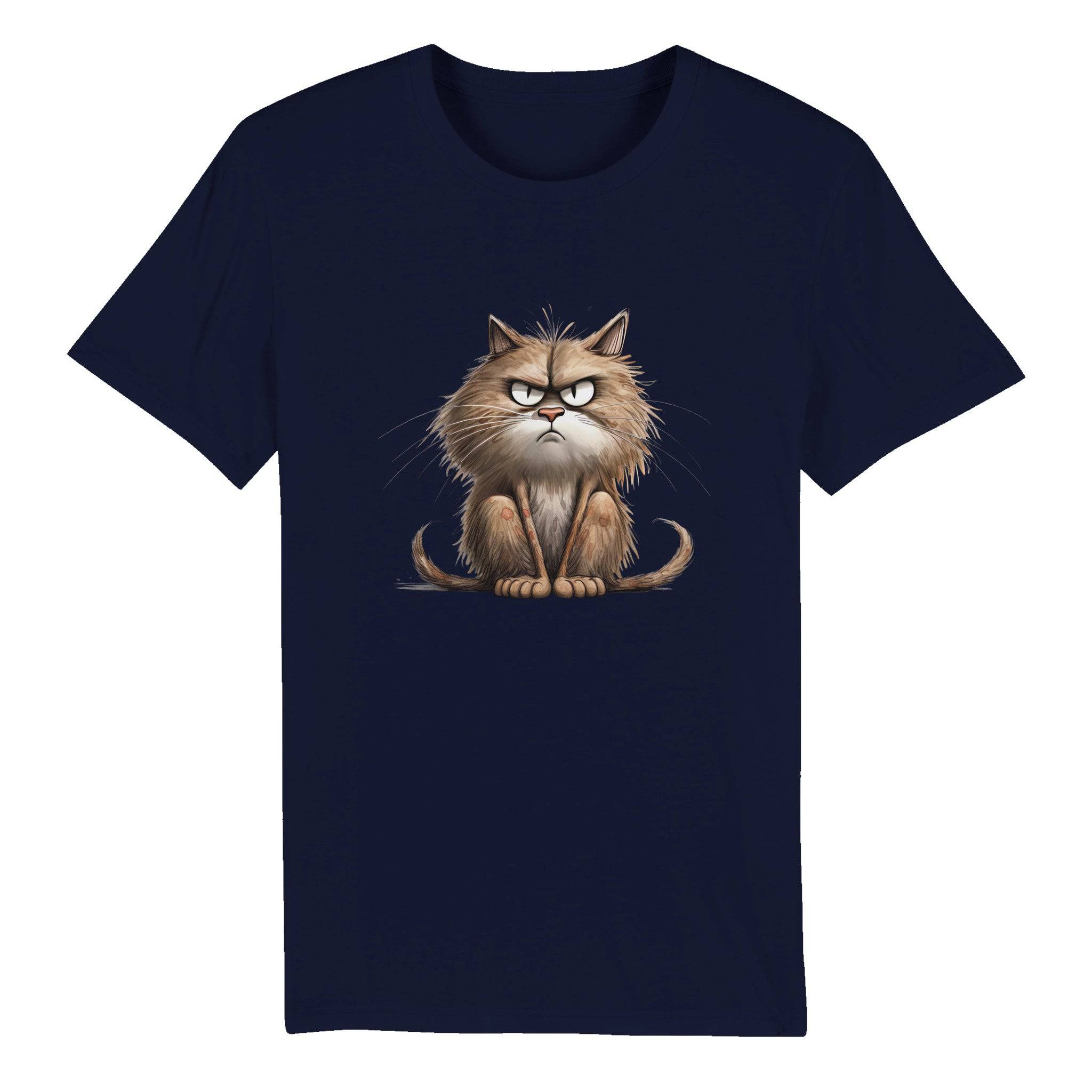 100% Organic Unisex T-shirt/Cat-Angry-Face - Enet Images