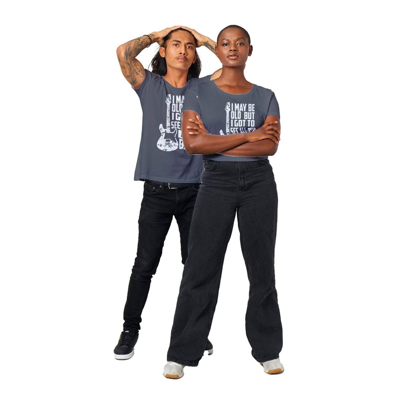 100% Organic Unisex T-shirt/Cool-Bands-White - Enet Images