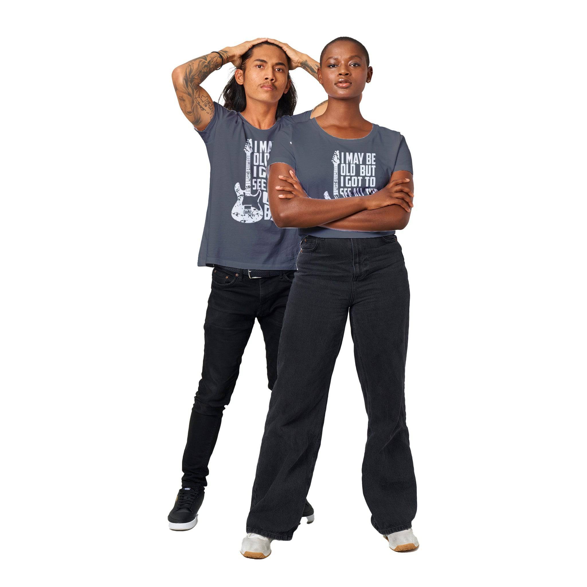 100% Organic Unisex T-shirt/Cool-Bands-White - Enet Images