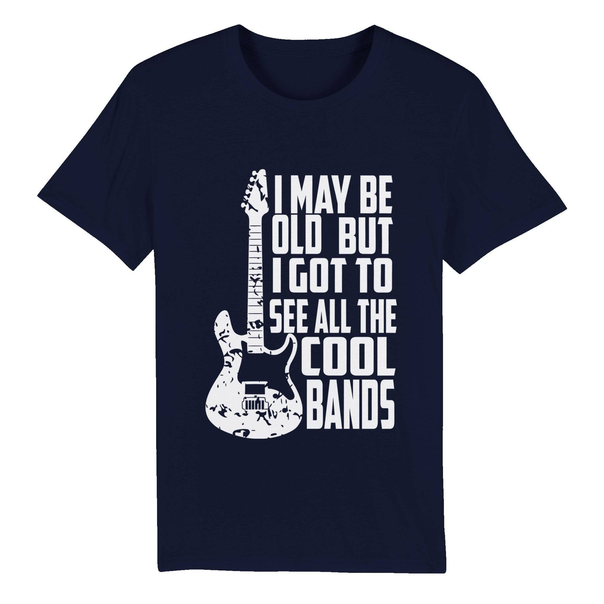 100% Organic Unisex T-shirt/Cool-Bands-White - Enet Images