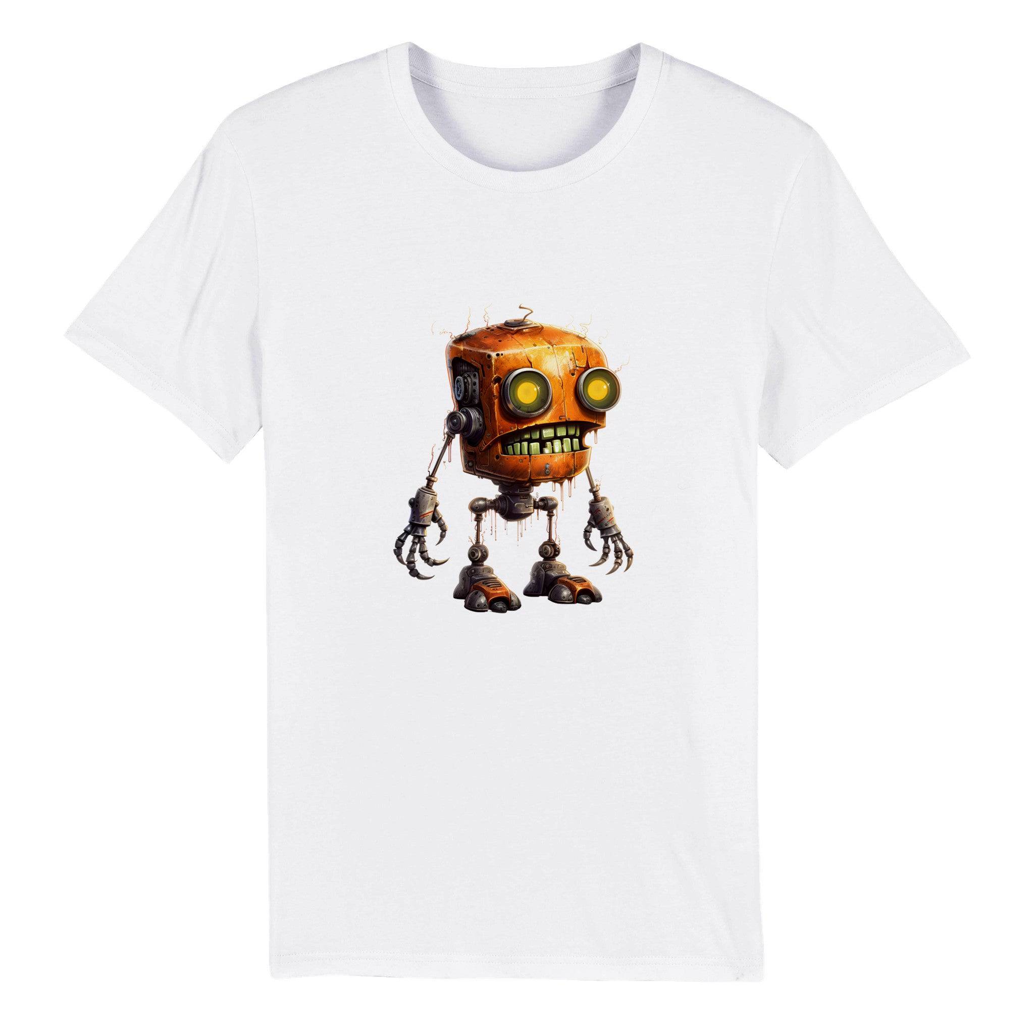 100% Organic Unisex T-shirt/Creepy-Robot-Halloween - Enet Images