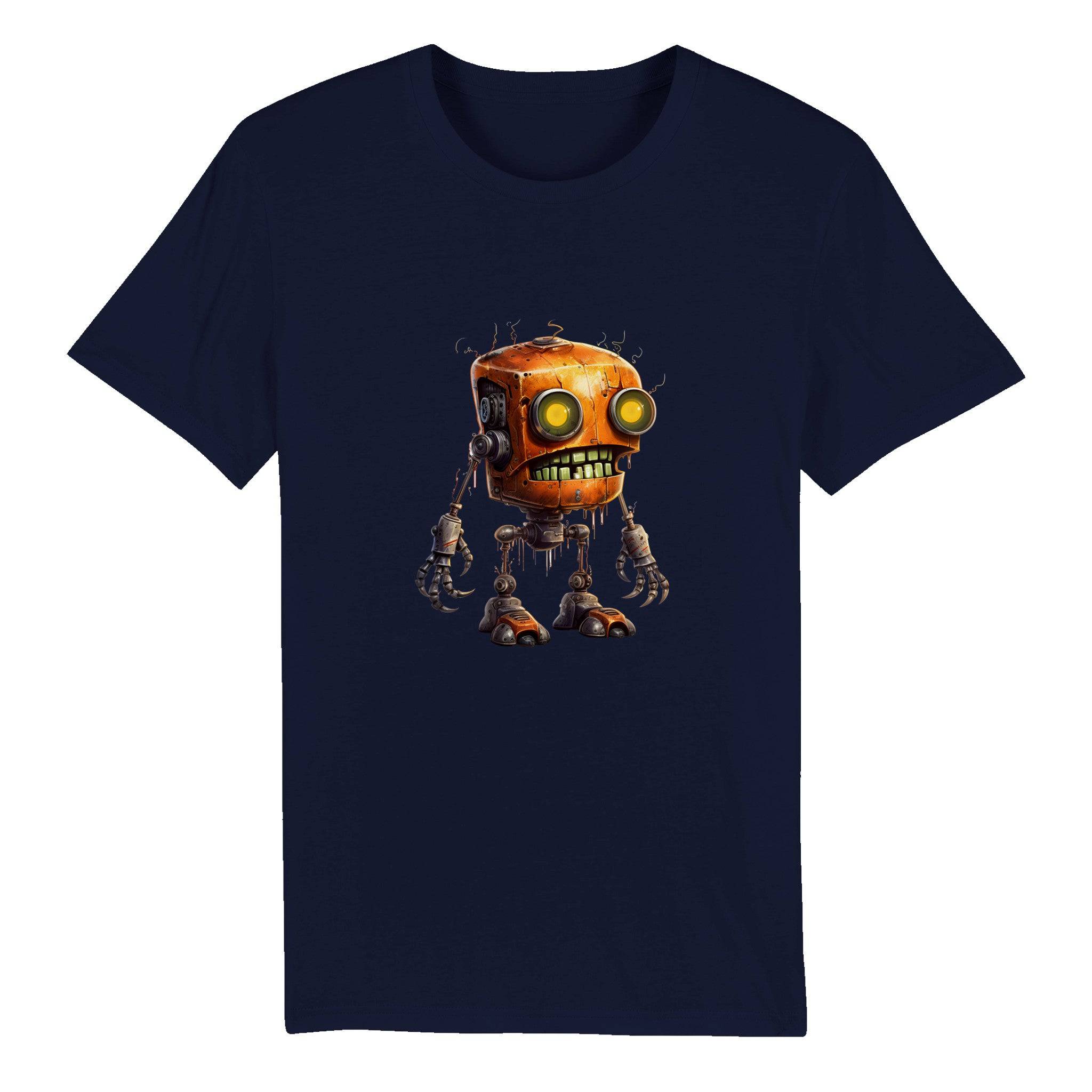 100% Organic Unisex T-shirt/Creepy-Robot-Halloween - Enet Images