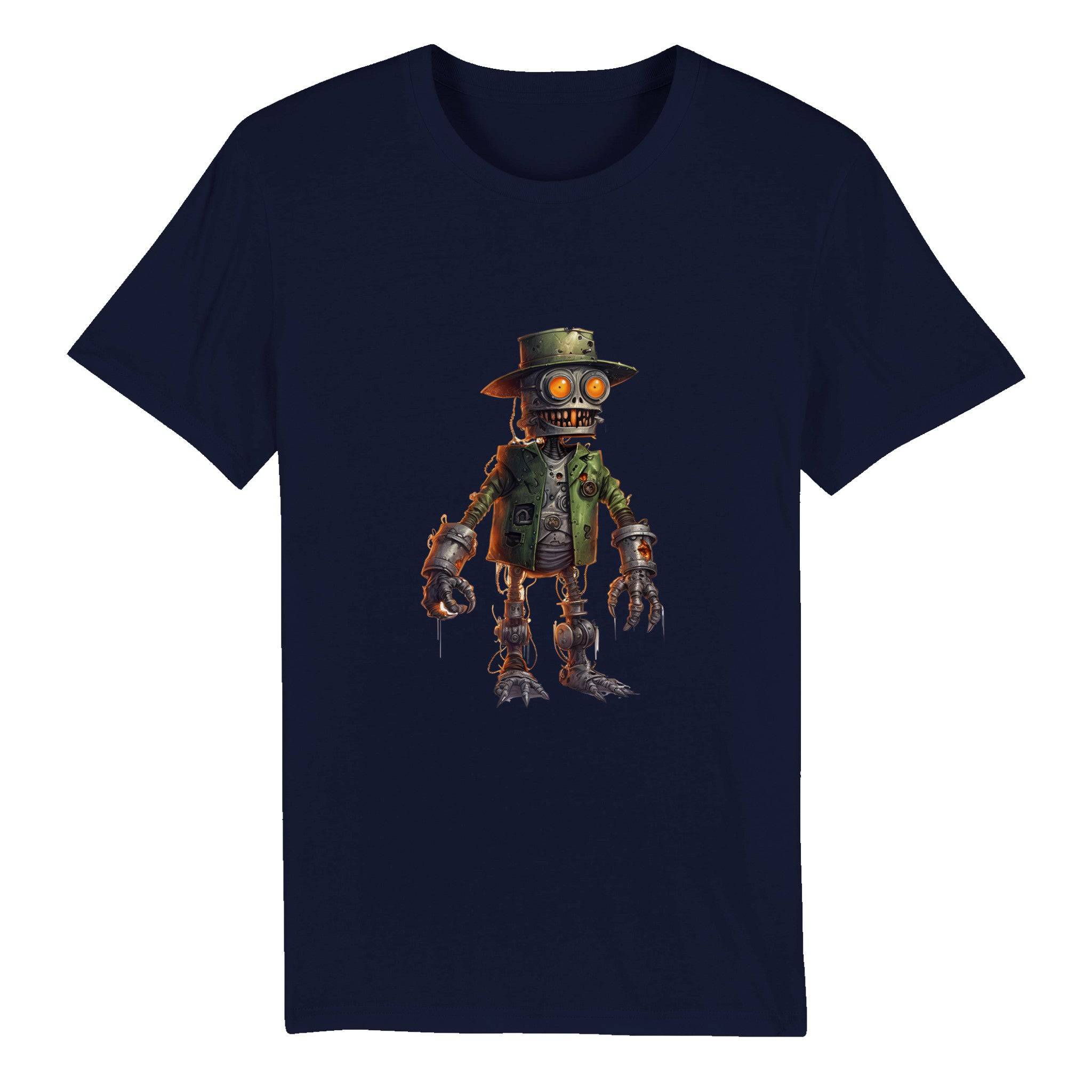 100% Organic Unisex T-shirt/Creepy-Robot2-Halloween - Enet Images