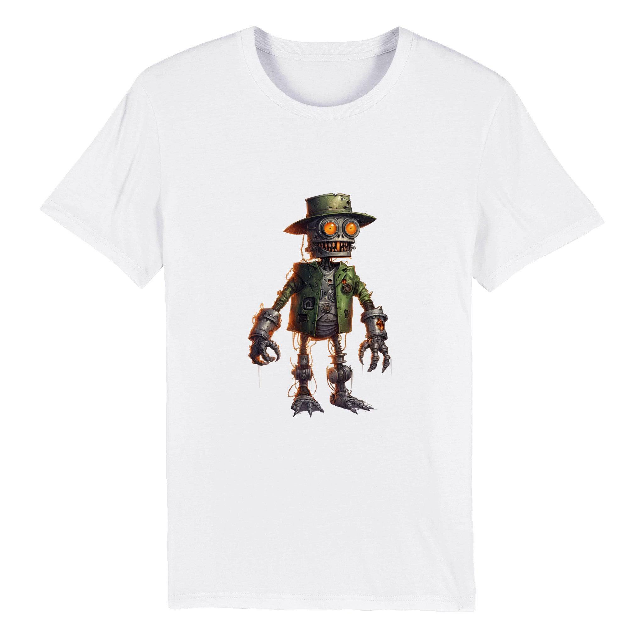 100% Organic Unisex T-shirt/Creepy-Robot2-Halloween - Enet Images