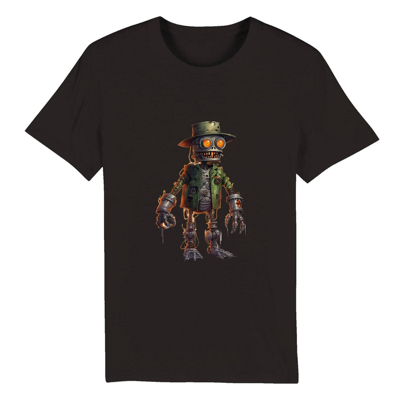 100% Organic Unisex T-shirt/Creepy-Robot2-Halloween - Enet Images
