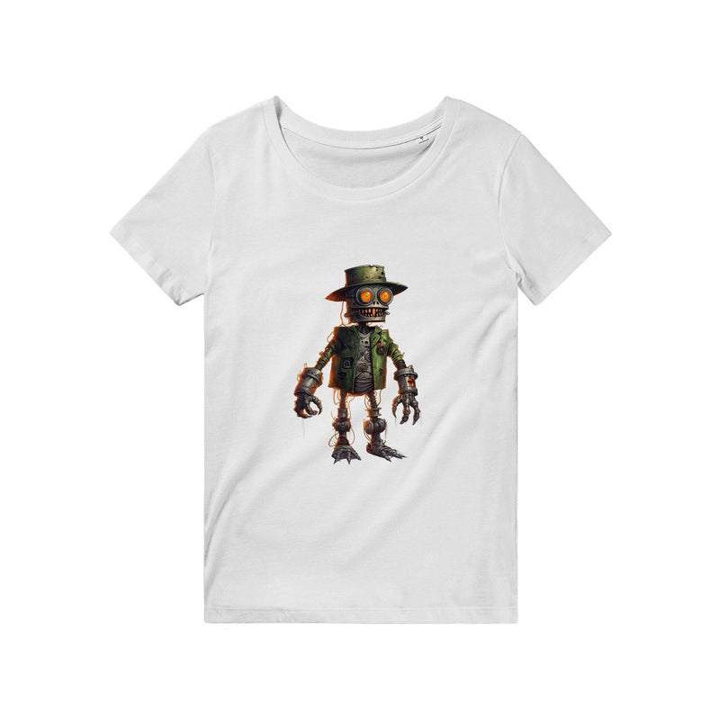 100% Organic Unisex T-shirt/Creepy-Robot2-Halloween - Enet Images