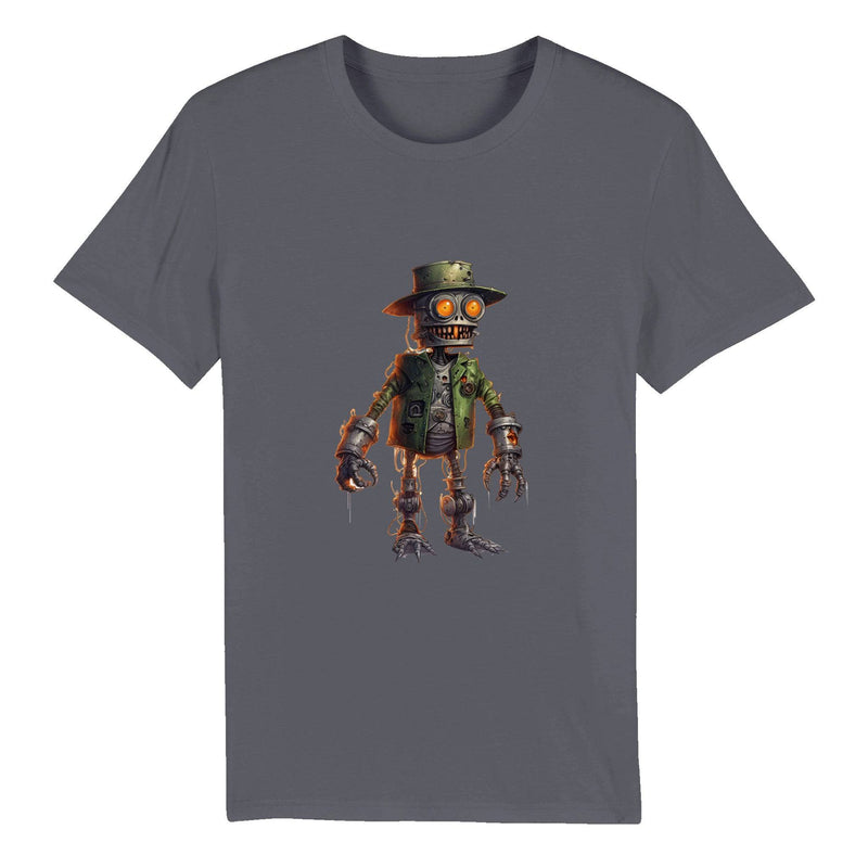 100% Organic Unisex T-shirt/Creepy-Robot2-Halloween - Enet Images