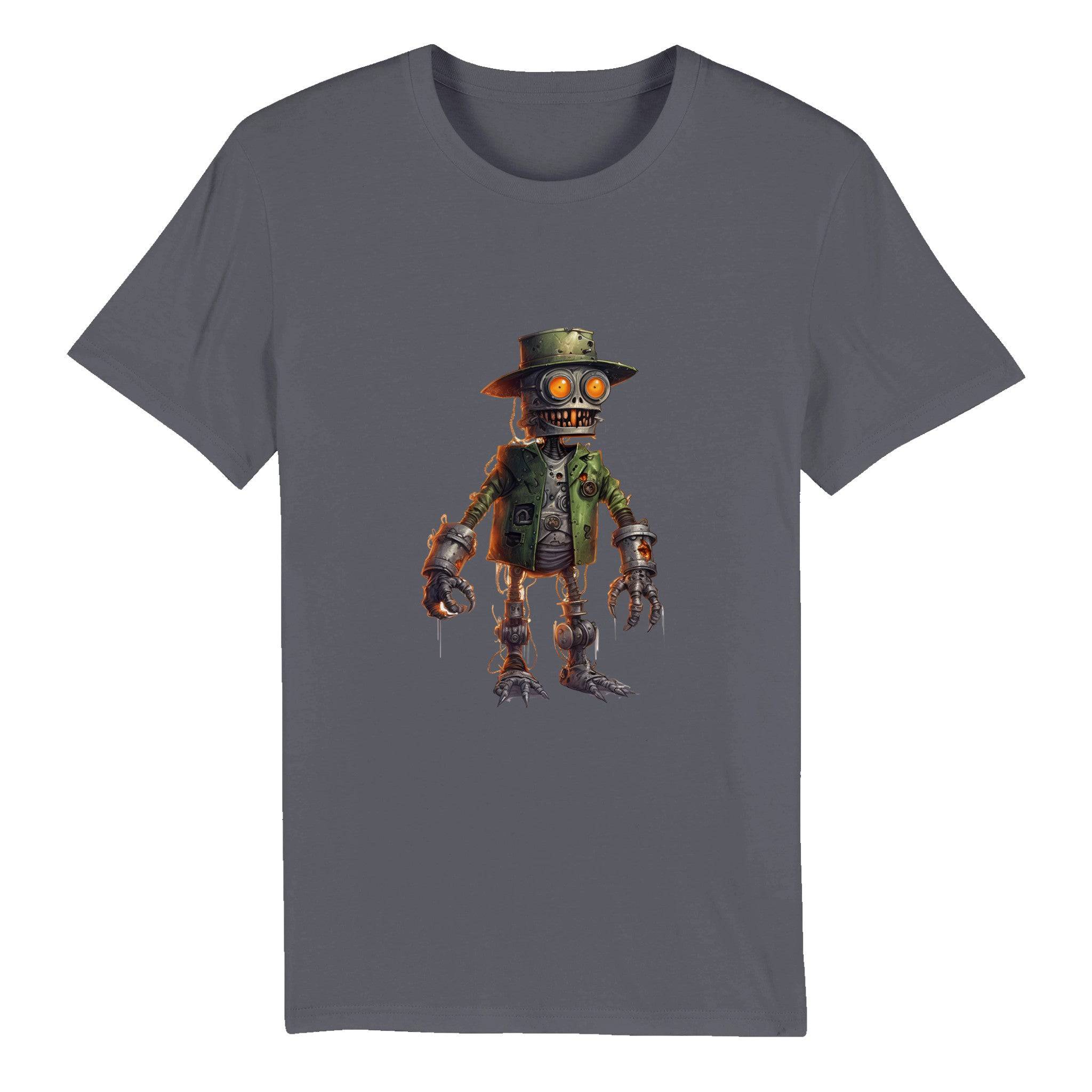 100% Organic Unisex T-shirt/Creepy-Robot2-Halloween - Enet Images