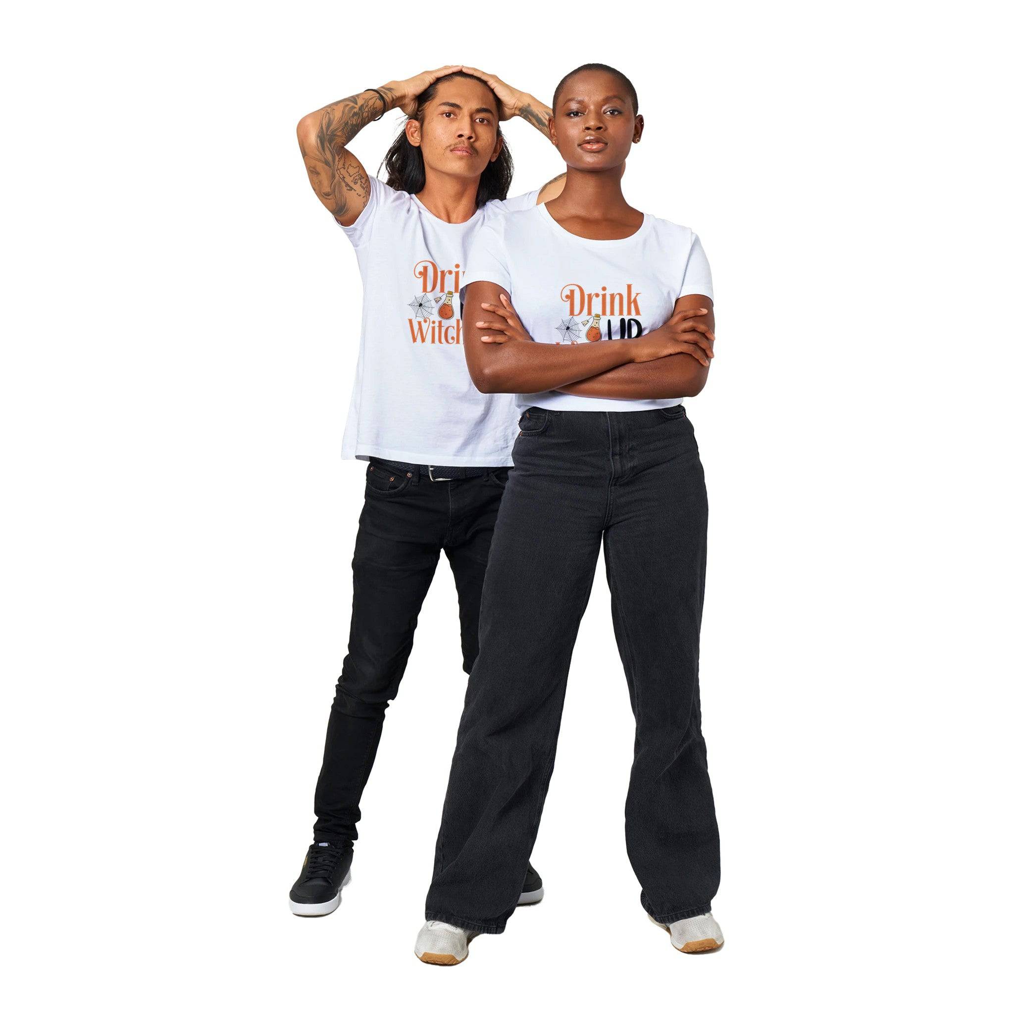 100% Organic Unisex T-shirt/Drink-Up-Witches - Enet Images