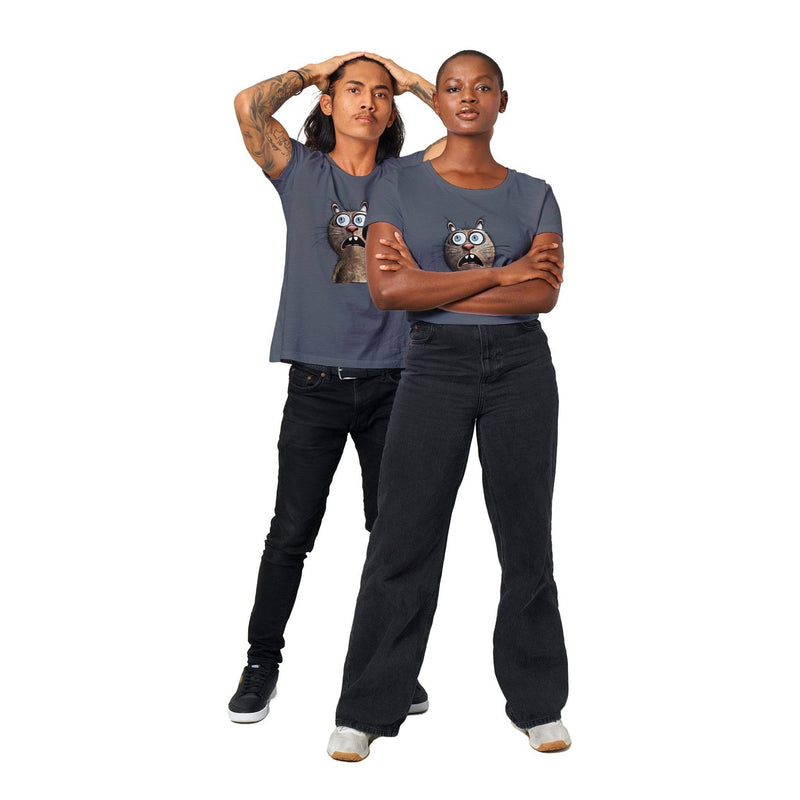 100% Organic Unisex T-shirt/Funny-Cat-Face - Enet Images