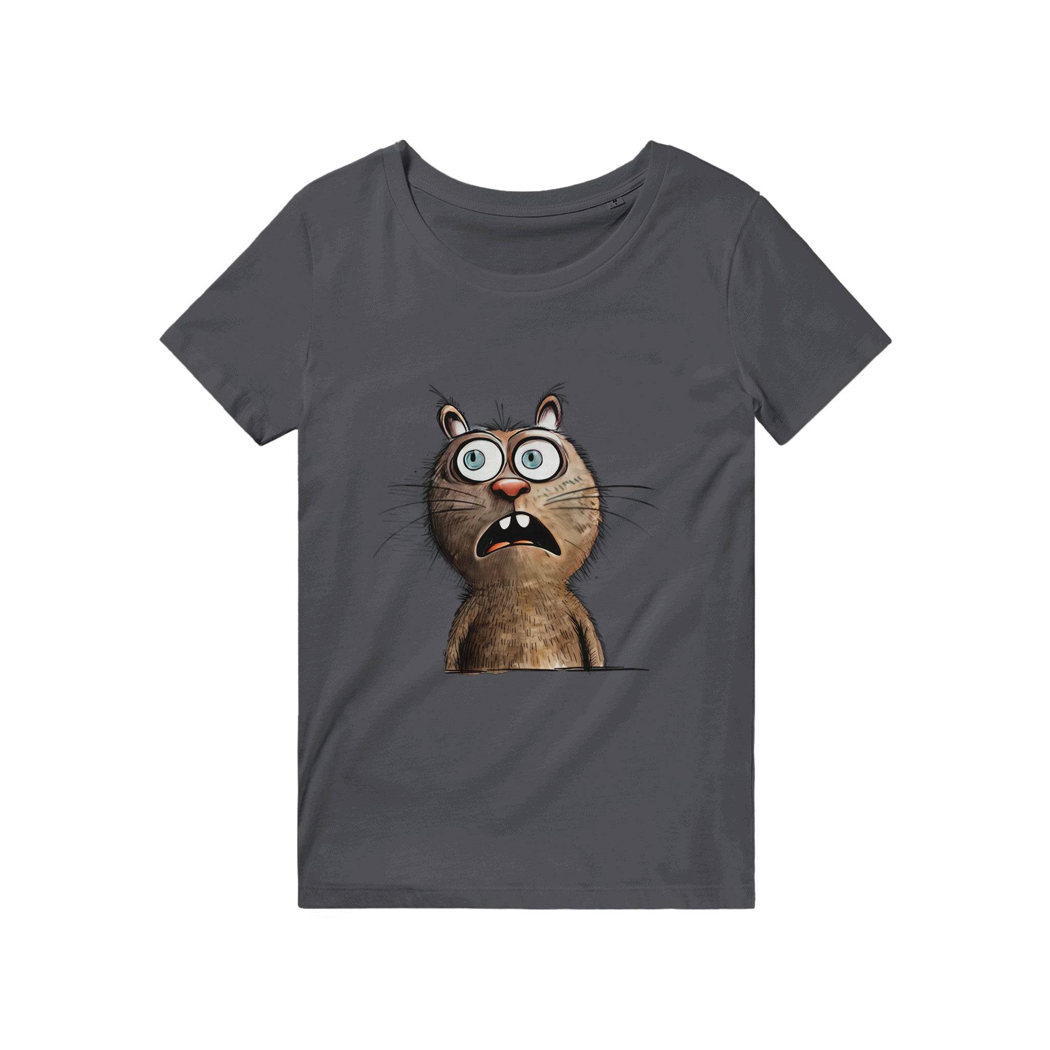 100% Organic Unisex T-shirt/Funny-Cat-Face - Enet Images