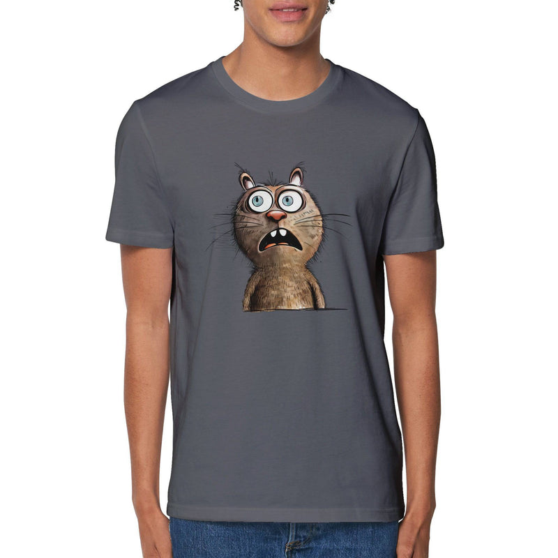 100% Organic Unisex T-shirt/Funny-Cat-Face - Enet Images