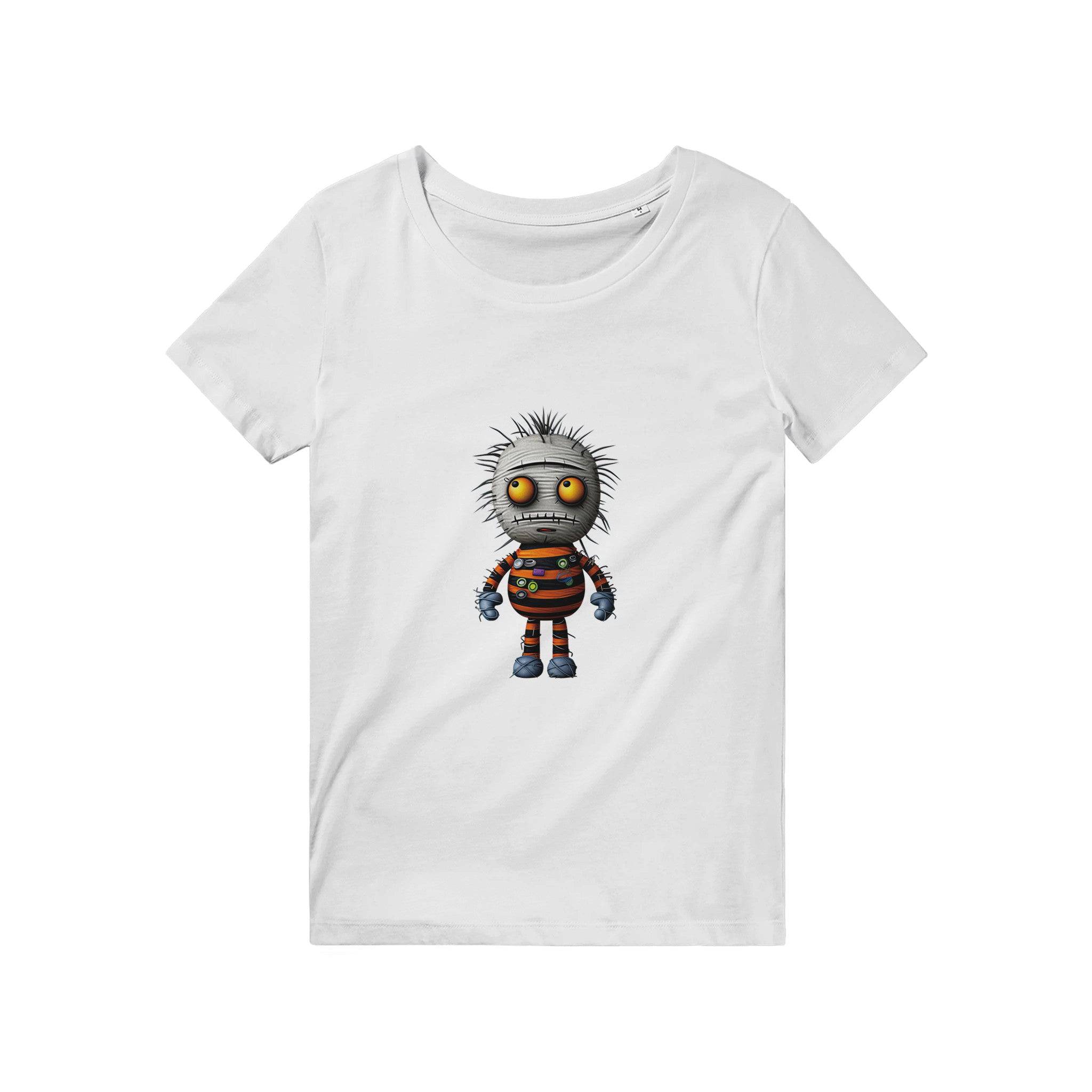 100% Organic Unisex T-shirt/Fynny-Spooky-Doll - Enet Images