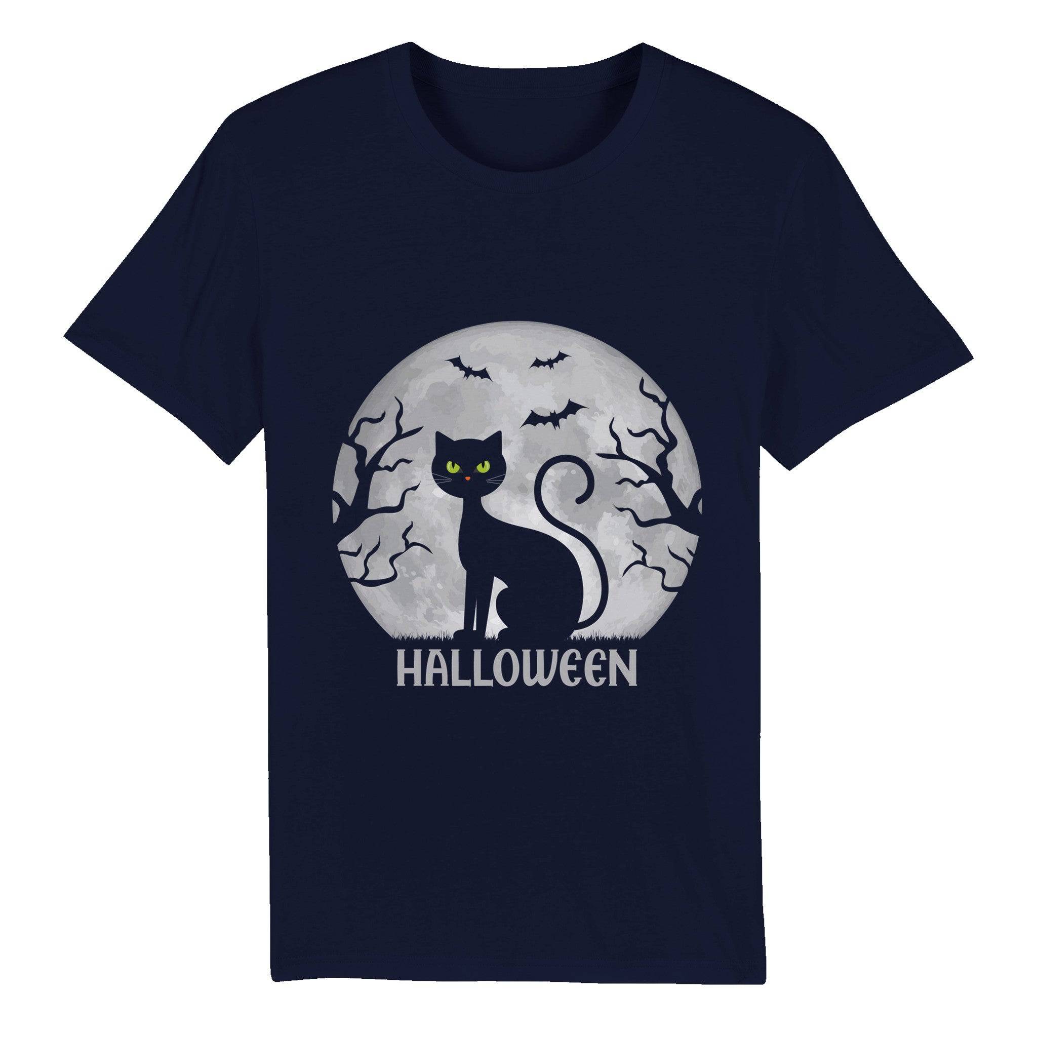 100% Organic Unisex T-shirt/Halloween-Spooky-Cat - Enet Images