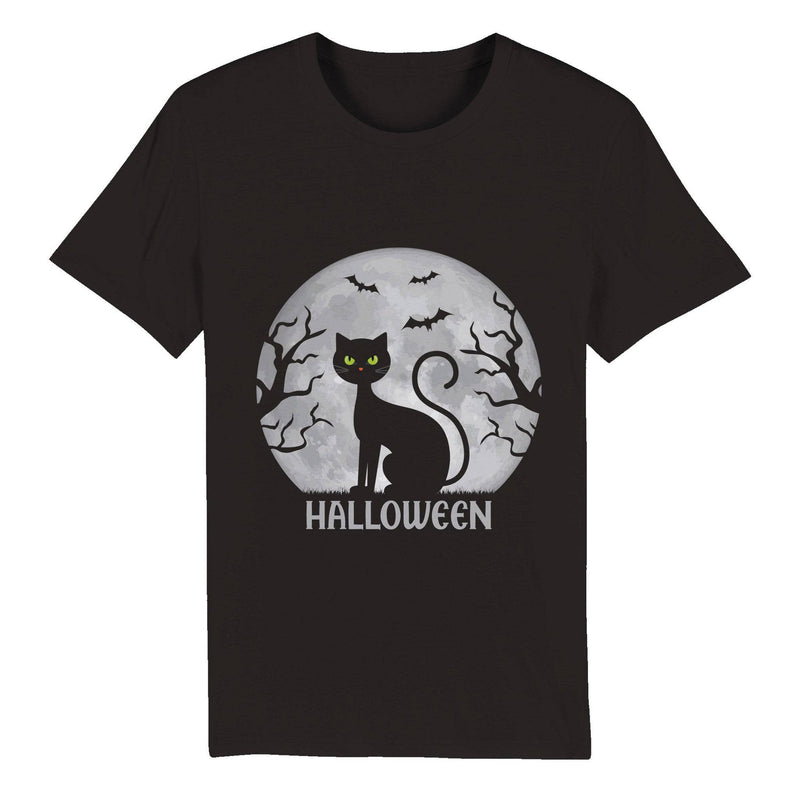 100% Organic Unisex T-shirt/Halloween-Spooky-Cat - Enet Images