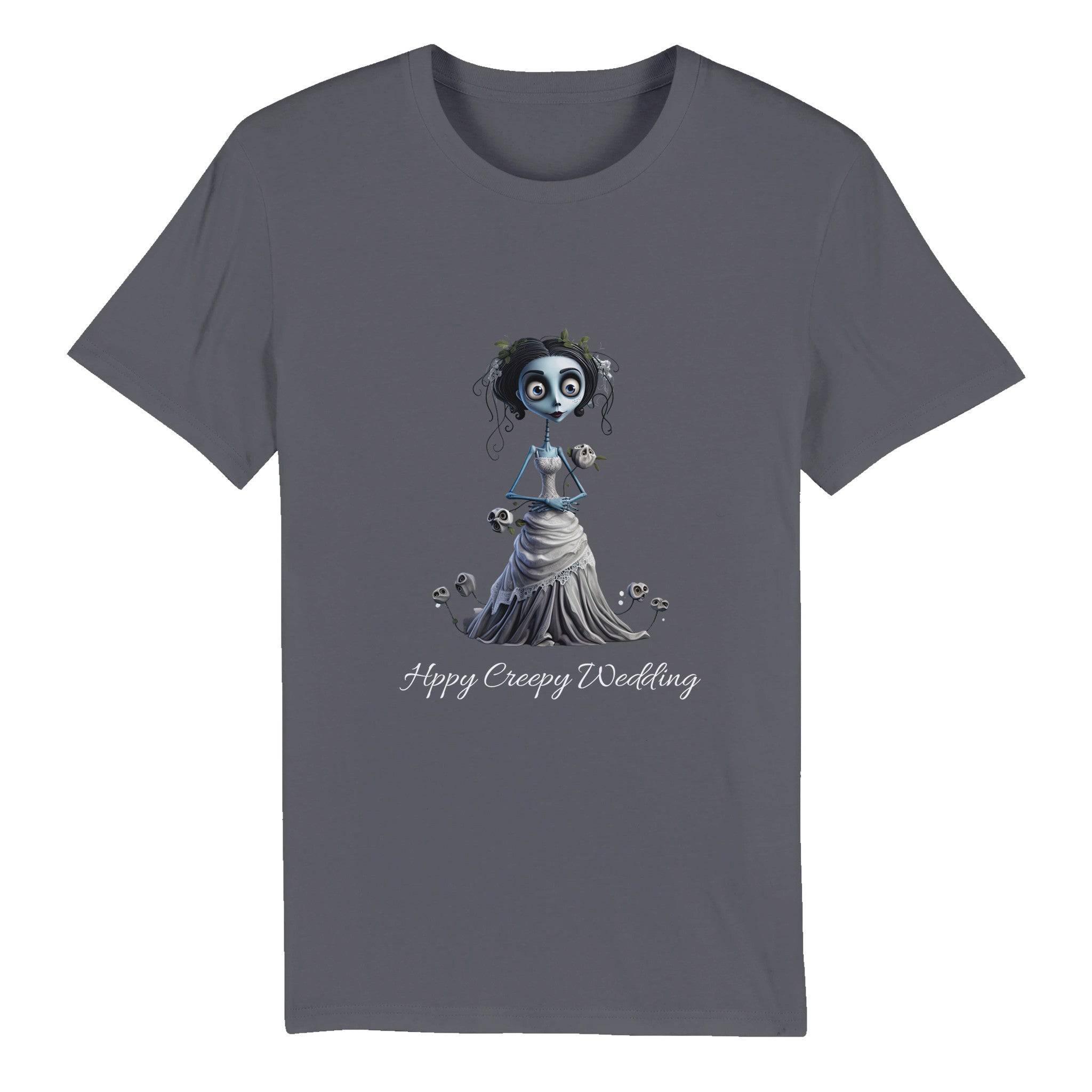 100% Organic Unisex T-shirt/Happy-Creepy-Wedding - Enet Images