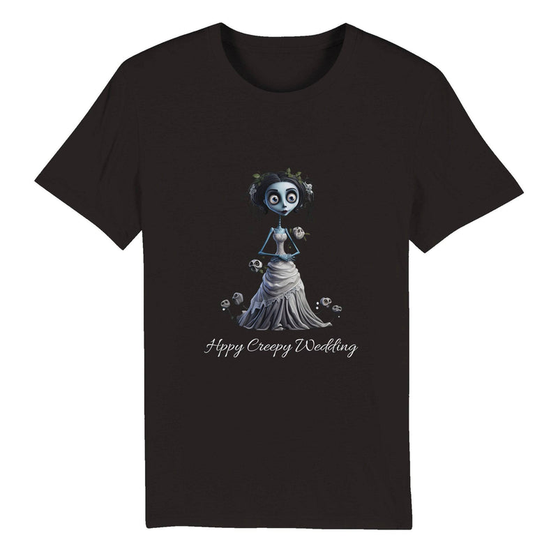 100% Organic Unisex T-shirt/Happy-Creepy-Wedding - Enet Images