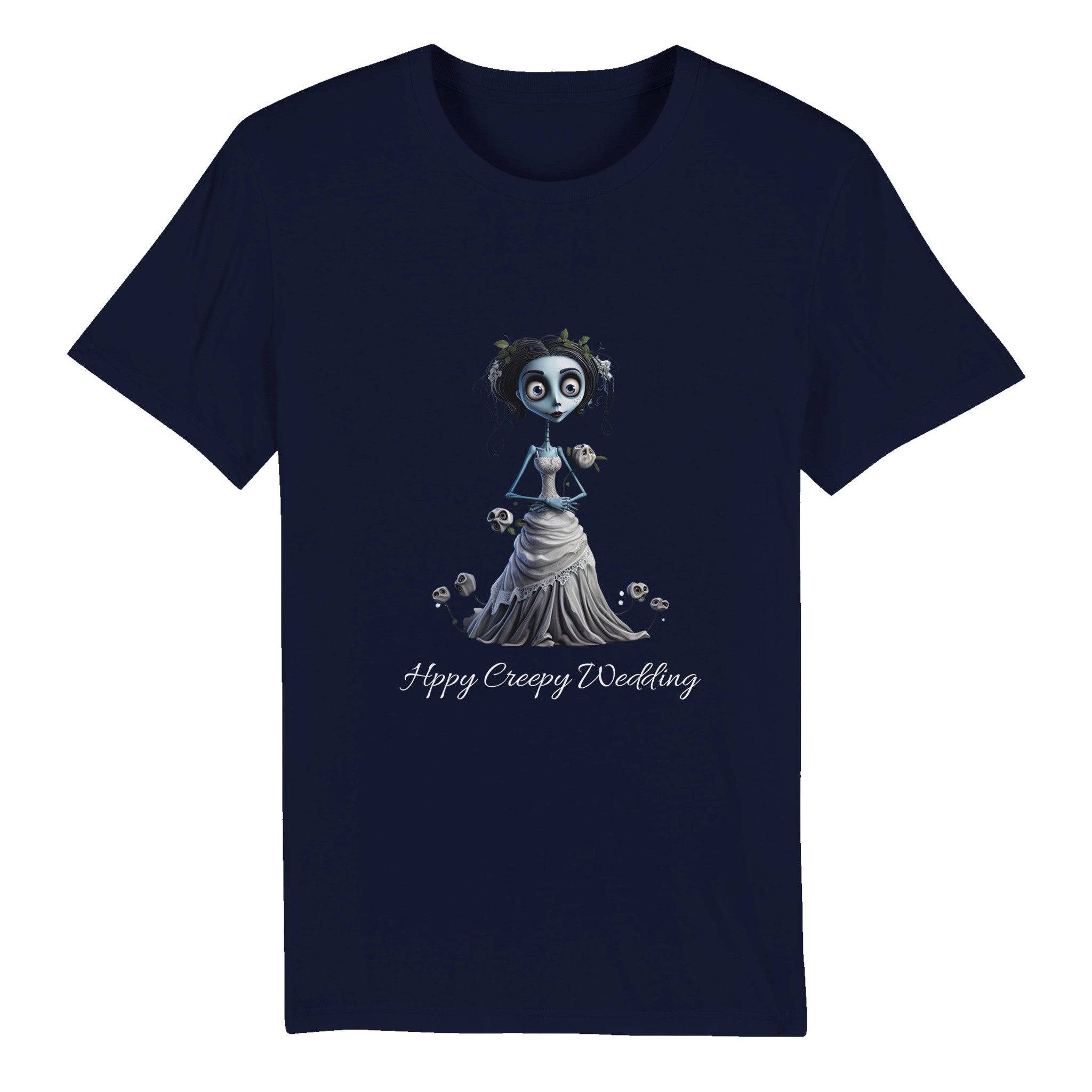 100% Organic Unisex T-shirt/Happy-Creepy-Wedding - Enet Images