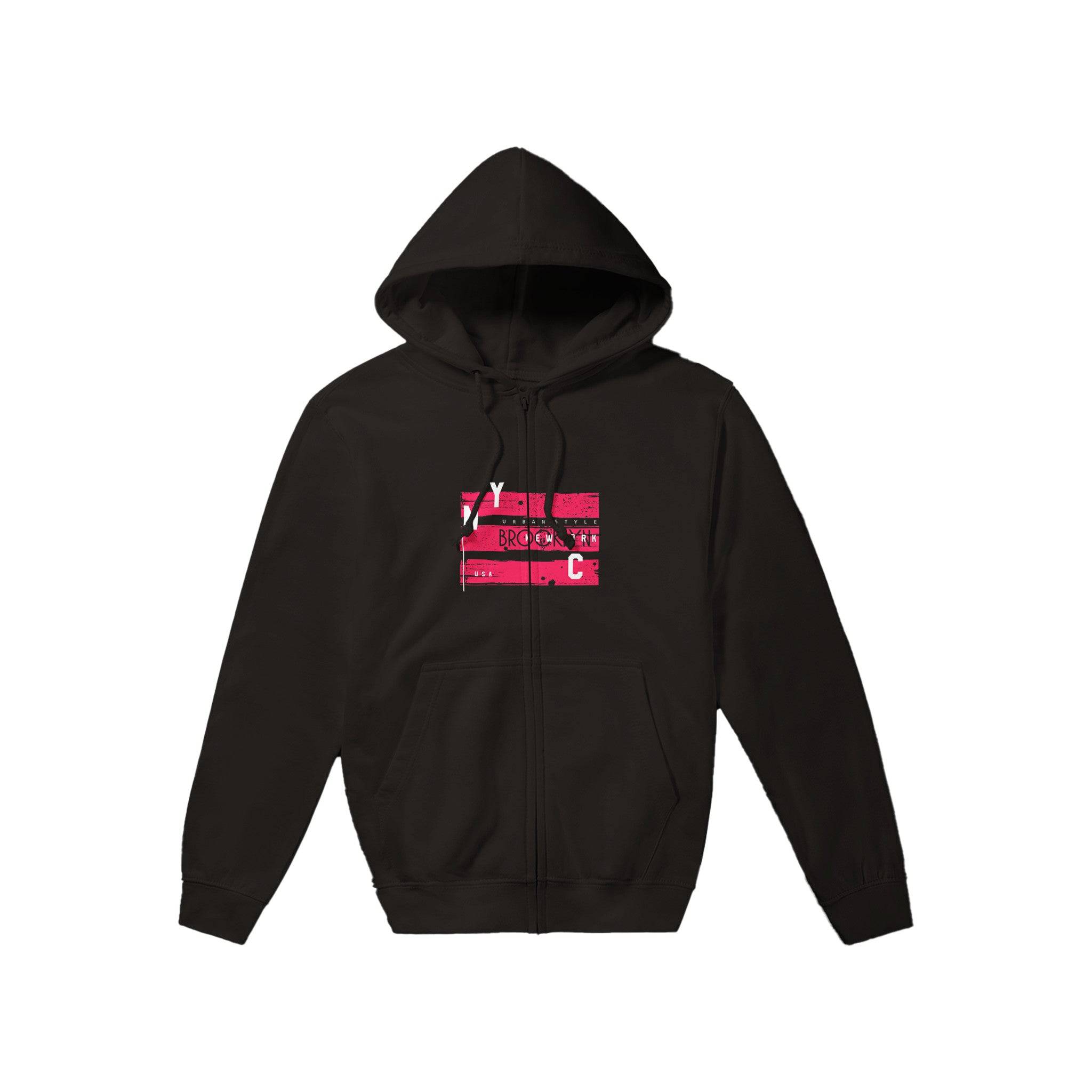 Premium Unisex Zip Hoodies/Brooklyn-New-York - Enet Images