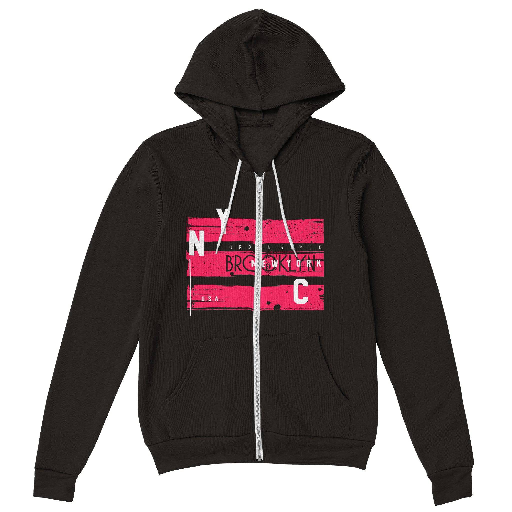 Premium Unisex Zip Hoodies/Brooklyn-New-York - Enet Images