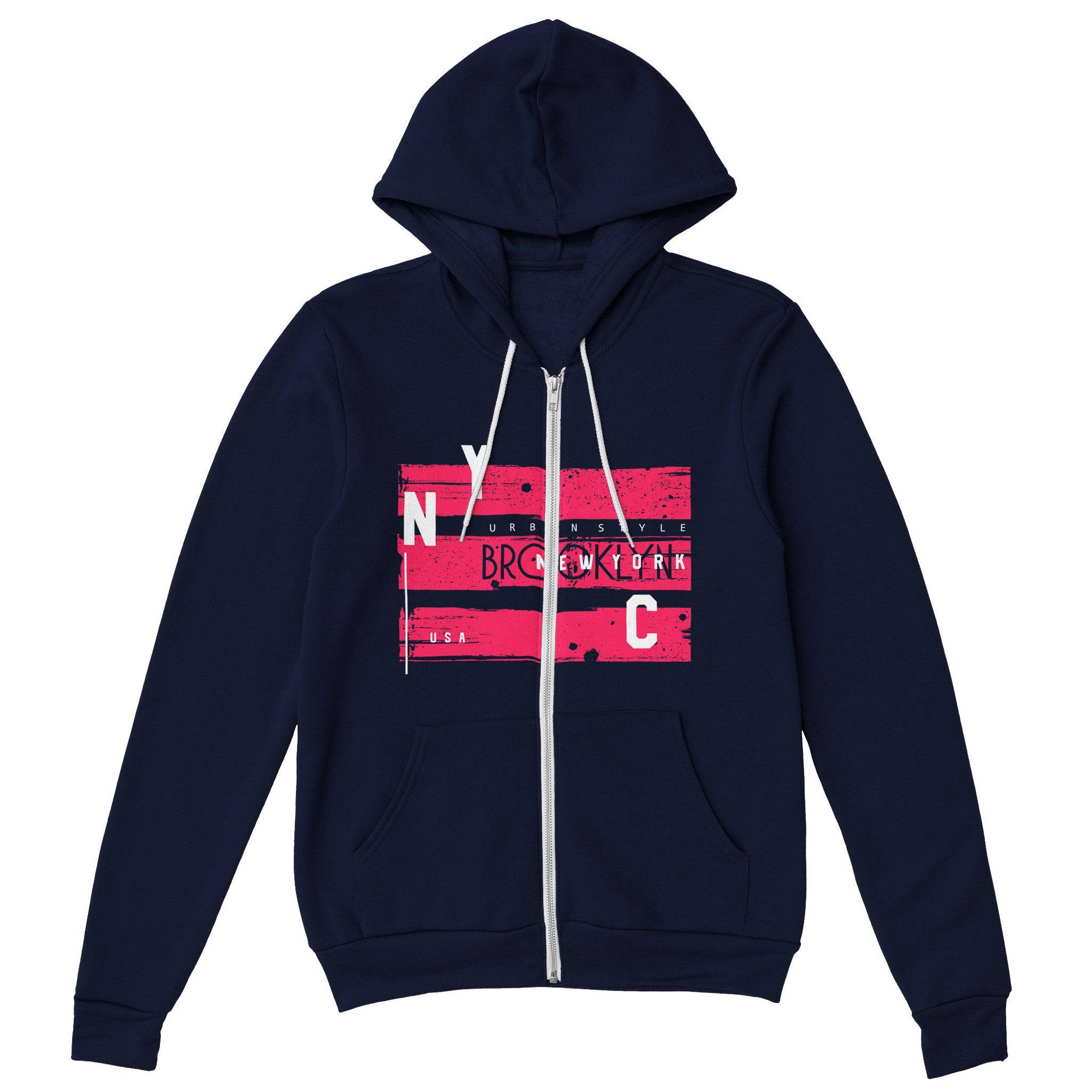Premium Unisex Zip Hoodies/Brooklyn-New-York - Enet Images