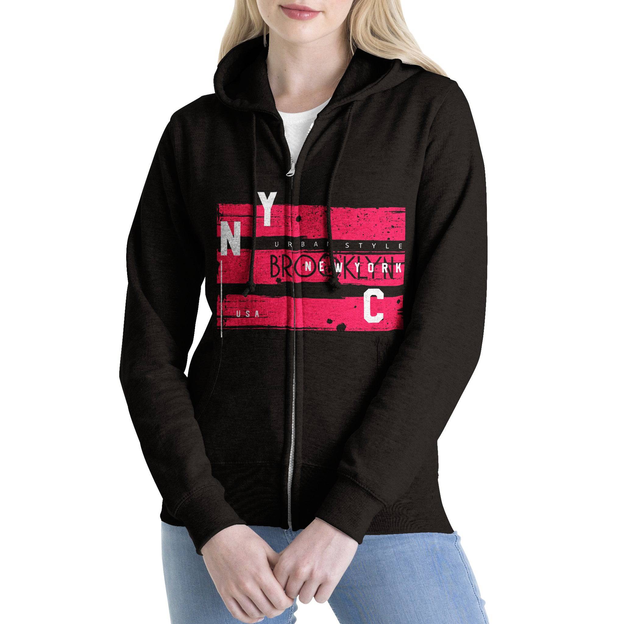 Premium Unisex Zip Hoodies/Brooklyn-New-York - Enet Images
