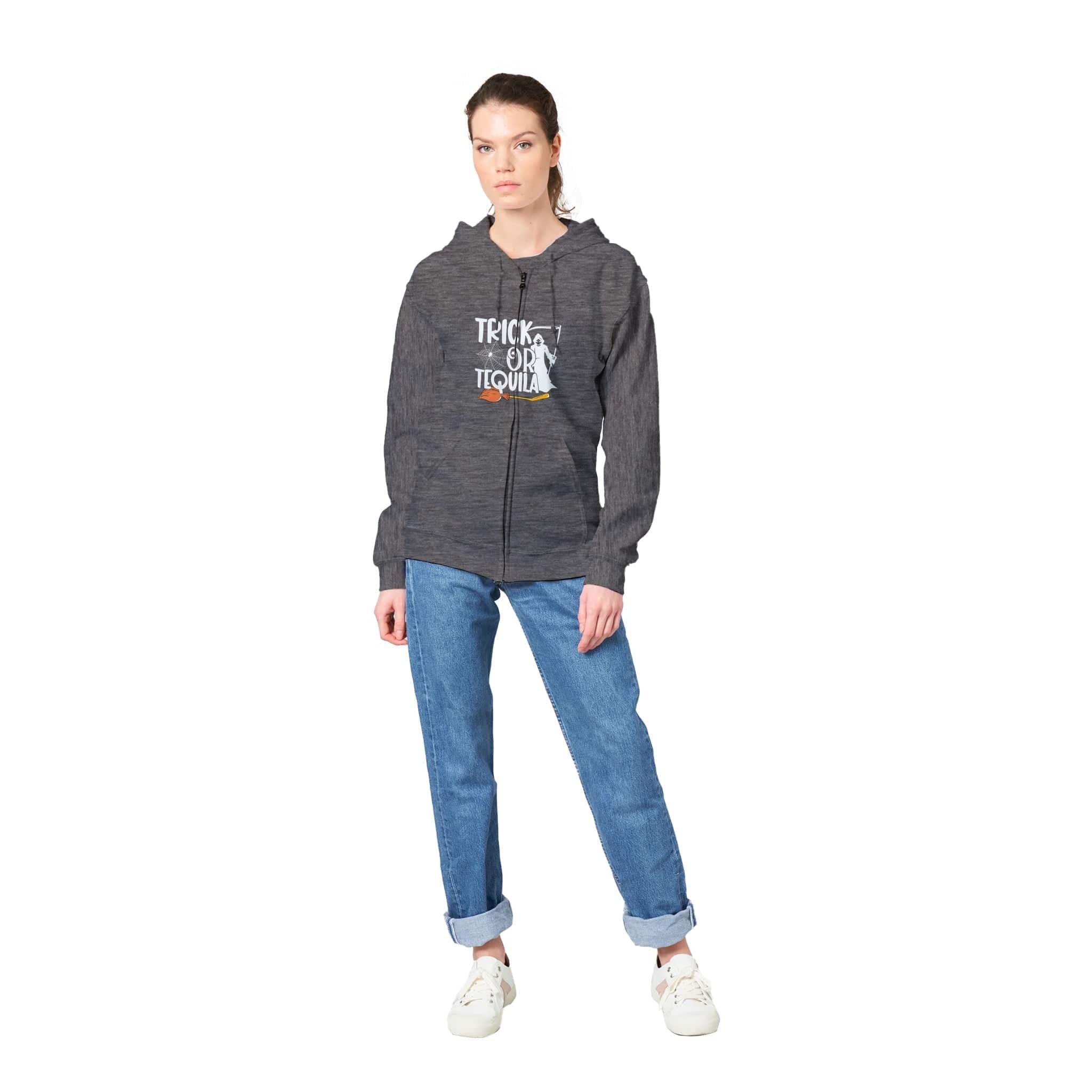 Premium Unisex Zip Hoodies/Trick-Or-Tequila - Enet Images