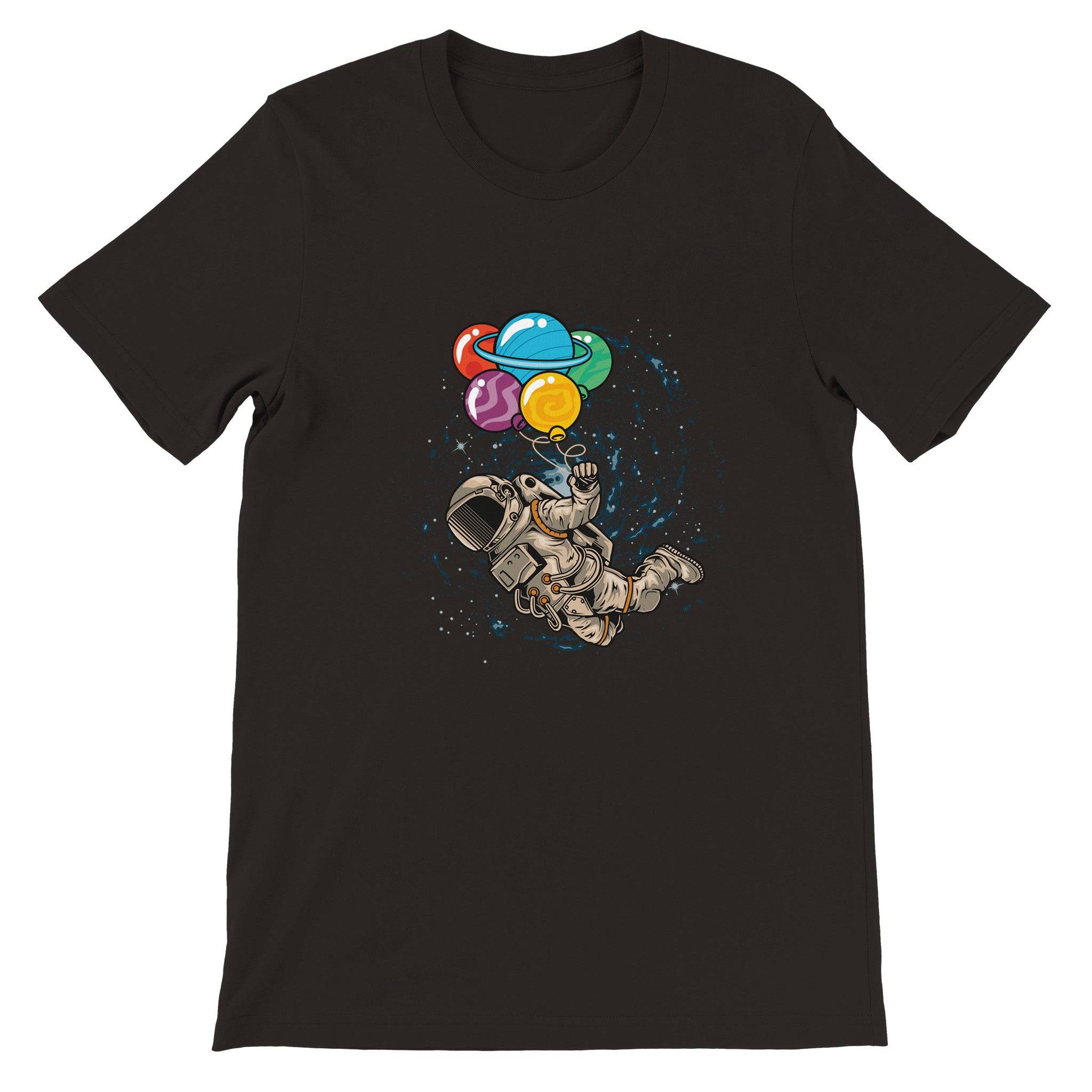 Budget Unisex Crewneck T-shirt/Astronaut-Colorful-Balloon - Enet Images