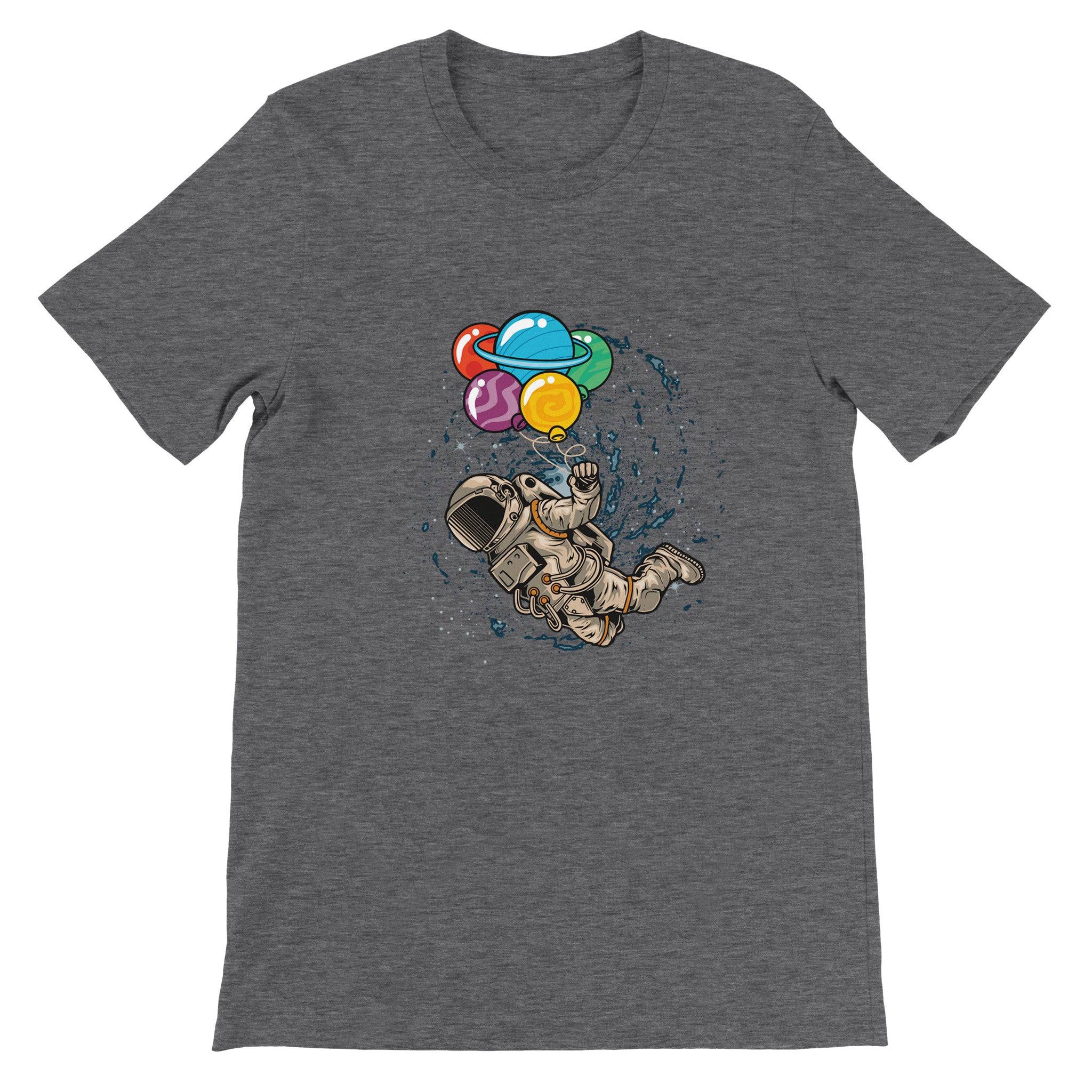 Budget Unisex Crewneck T-shirt/Astronaut-Colorful-Balloon - Enet Images