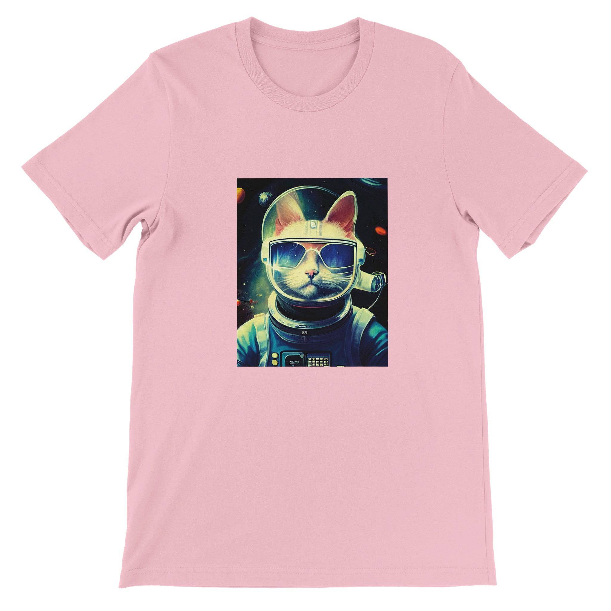 Budget Unisex Crewneck T-shirt/Cat-Astronaut - Enet Images