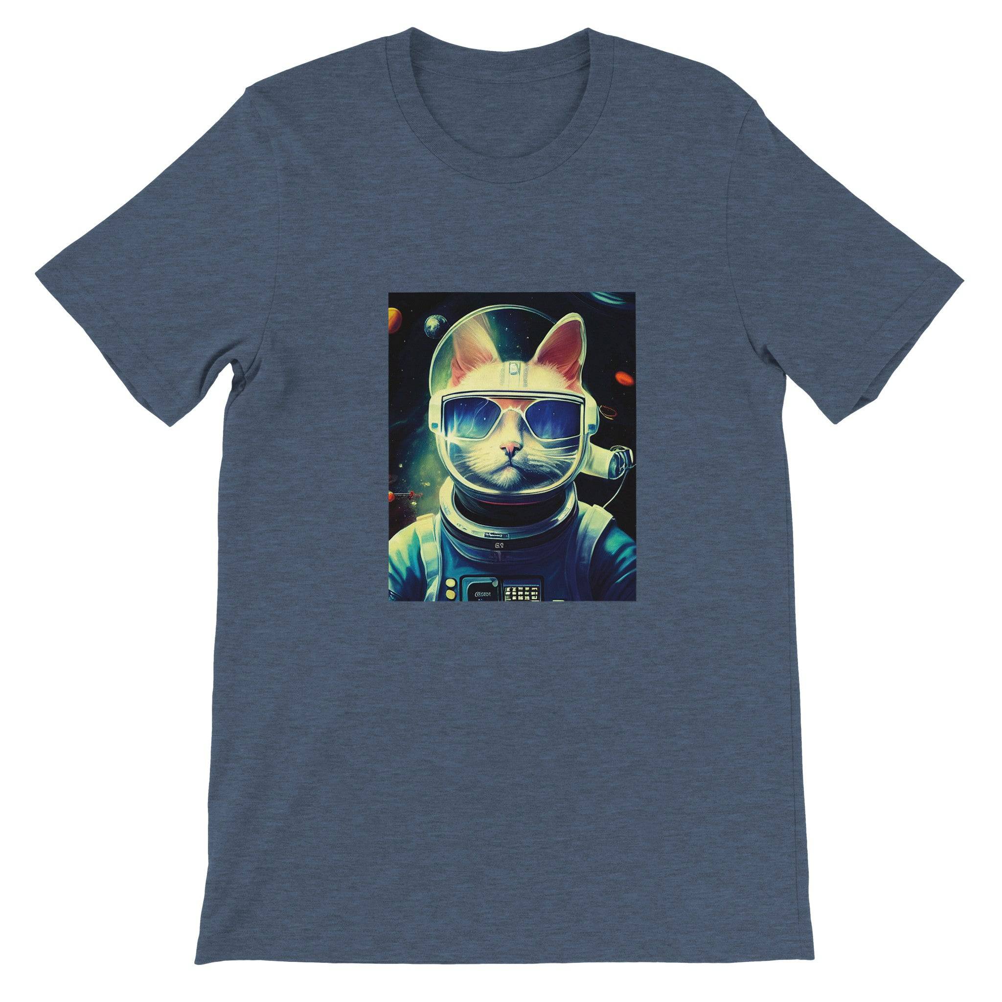 Budget Unisex Crewneck T-shirt/Cat-Astronaut - Enet Images