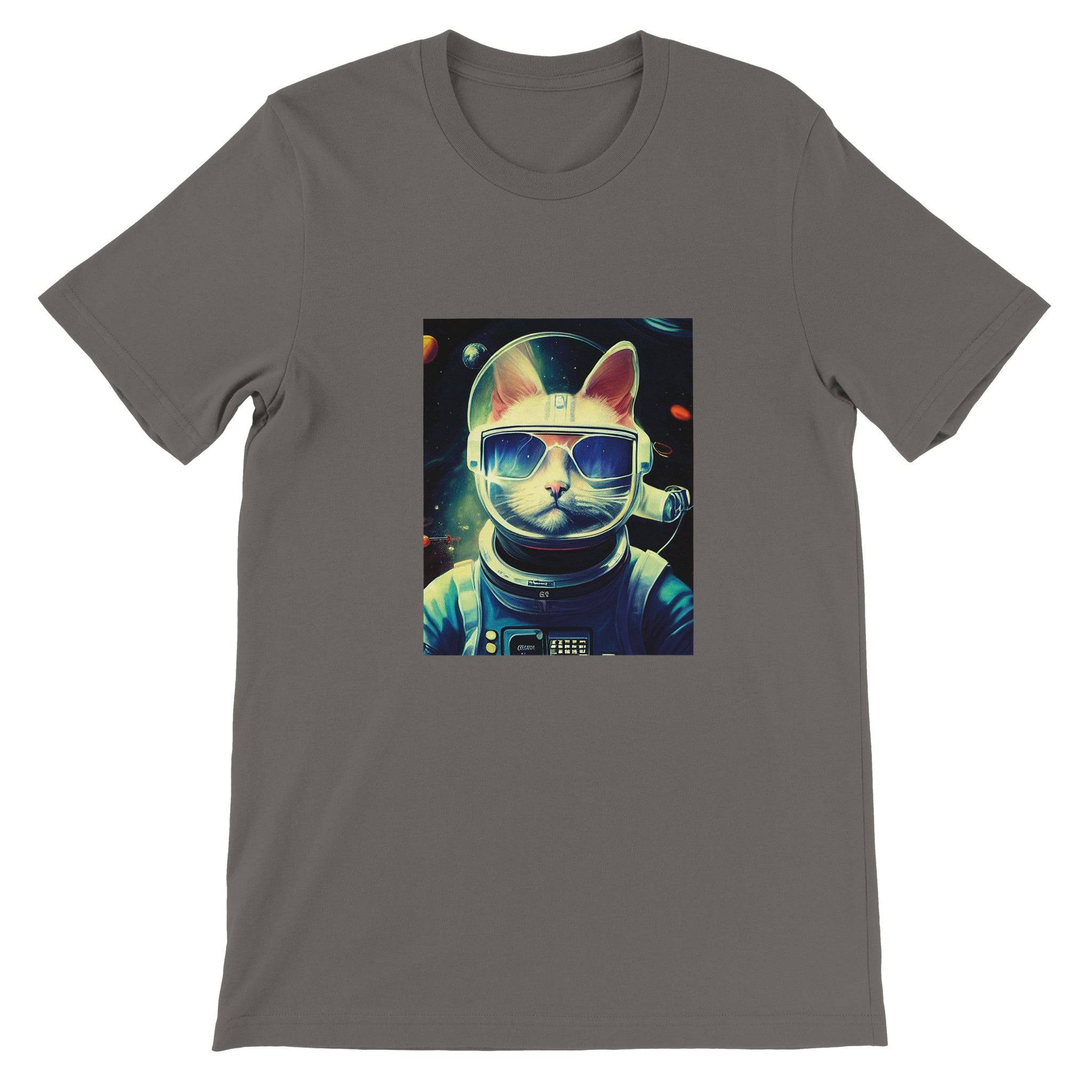Budget Unisex Crewneck T-shirt/Cat-Astronaut - Enet Images