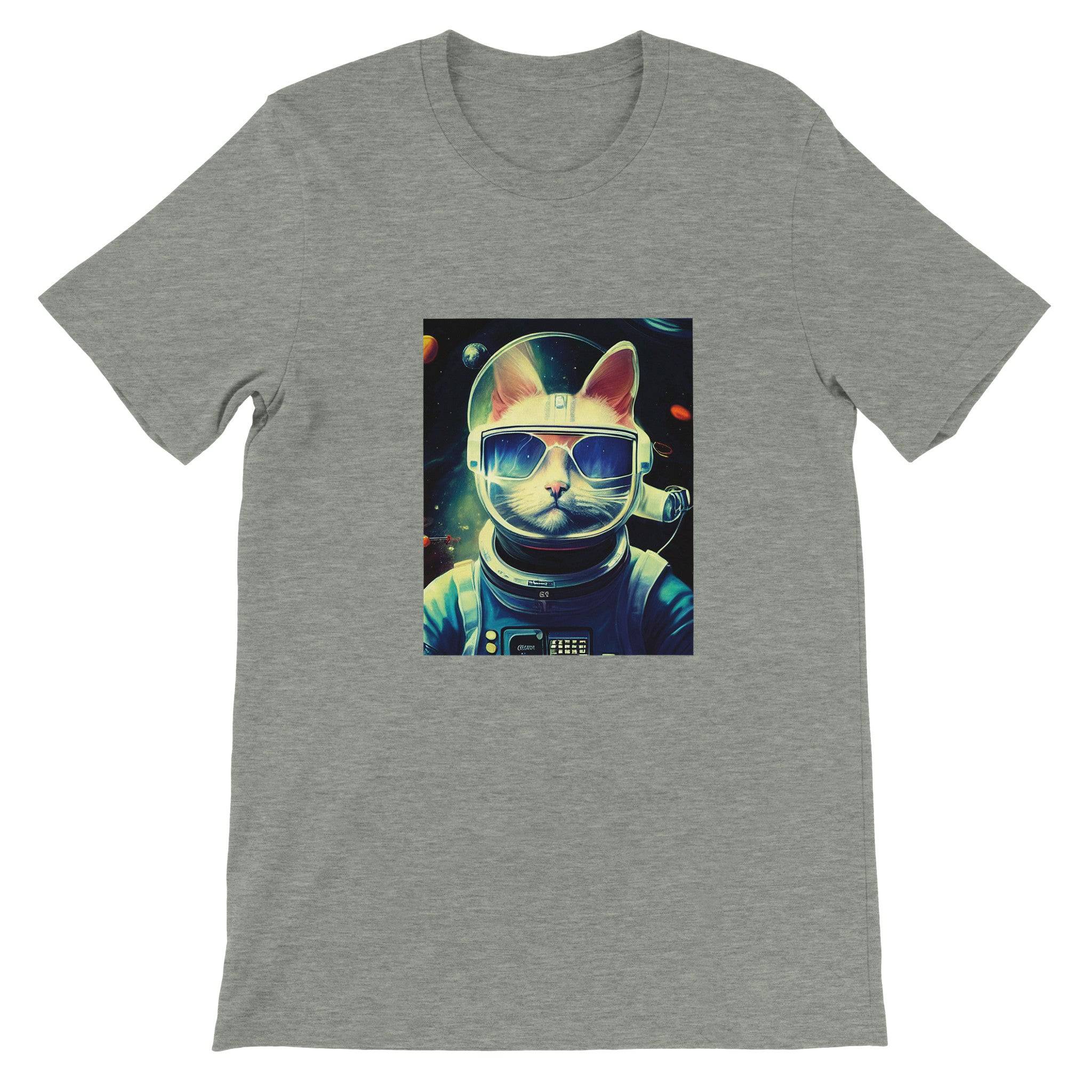 Budget Unisex Crewneck T-shirt/Cat-Astronaut - Enet Images