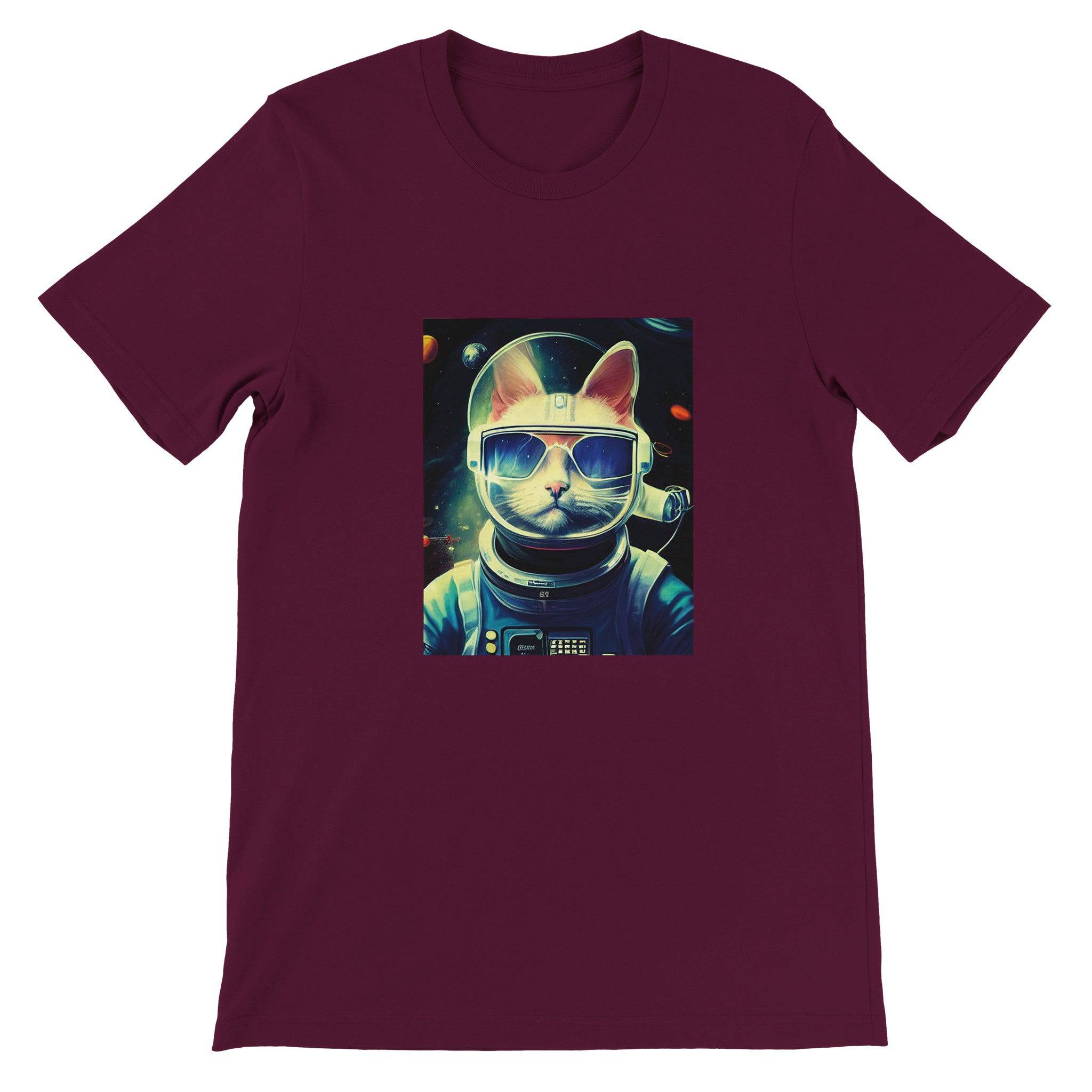 Budget Unisex Crewneck T-shirt/Cat-Astronaut - Enet Images