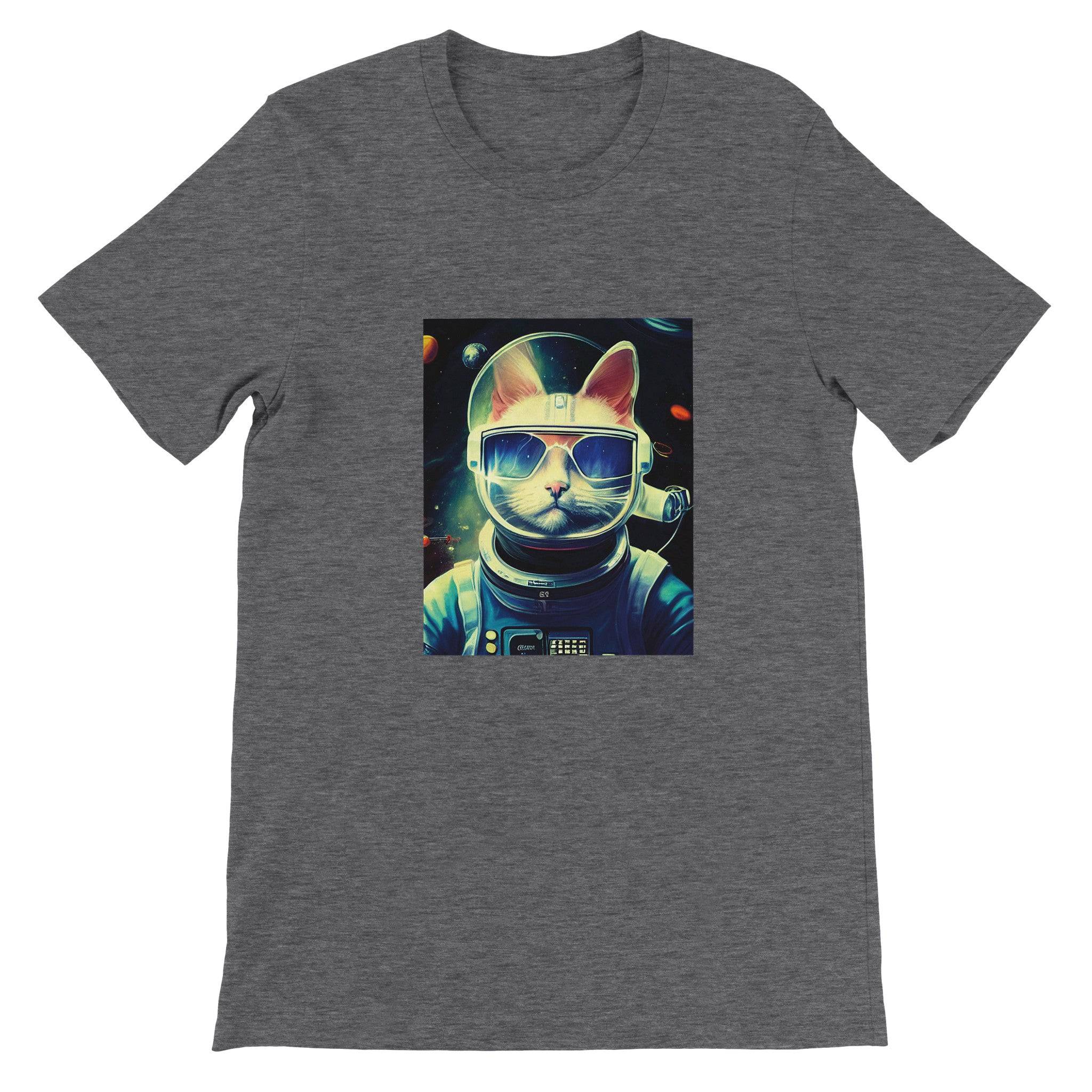 Budget Unisex Crewneck T-shirt/Cat-Astronaut - Enet Images