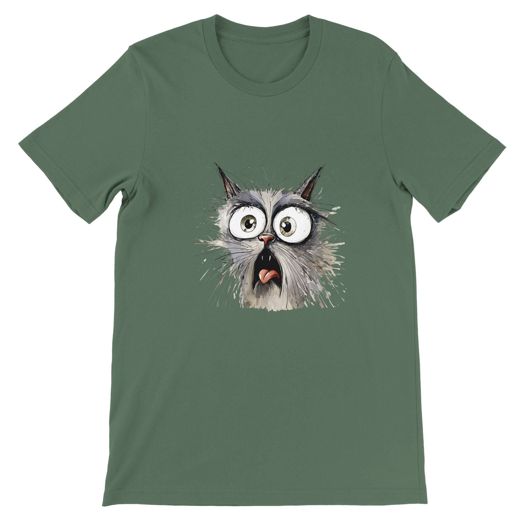 Budget Unisex Crewneck T-shirt/Cat-What-Face - Enet Images
