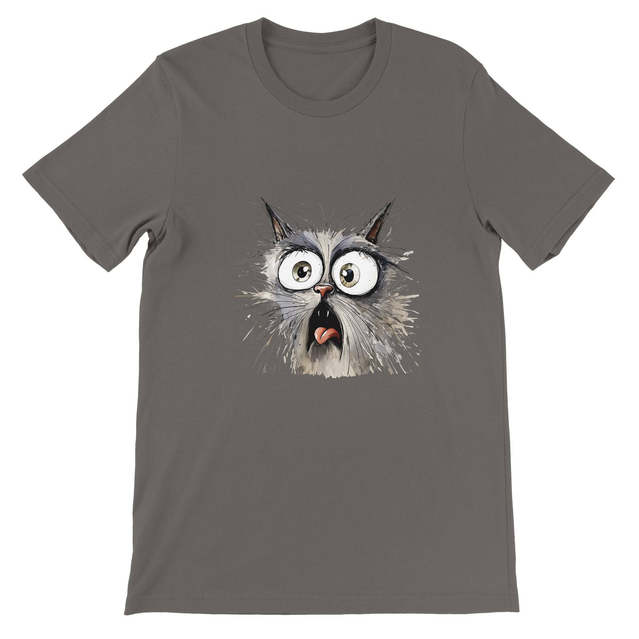 Budget Unisex Crewneck T-shirt/Cat-What-Face - Enet Images