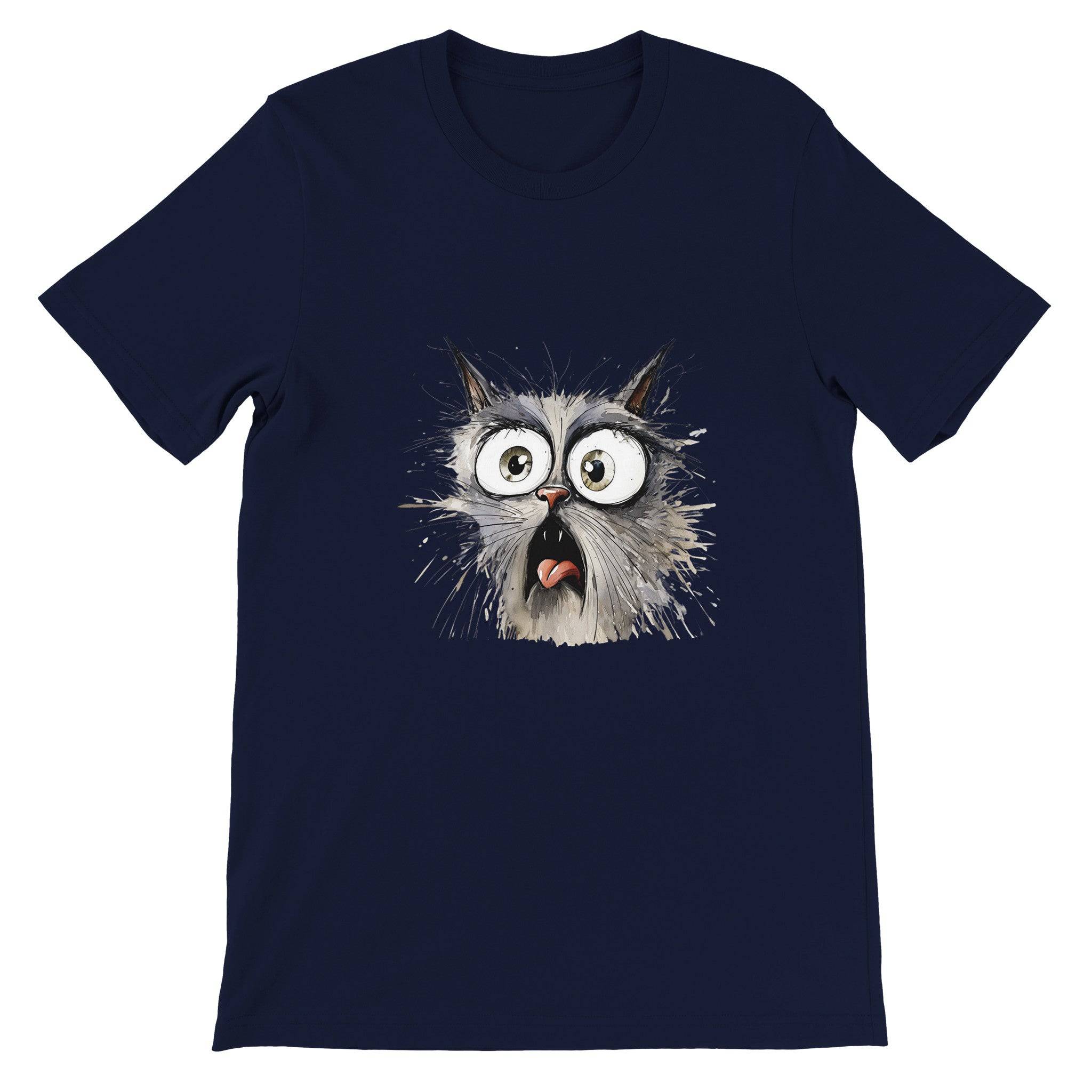 Budget Unisex Crewneck T-shirt/Cat-What-Face - Enet Images