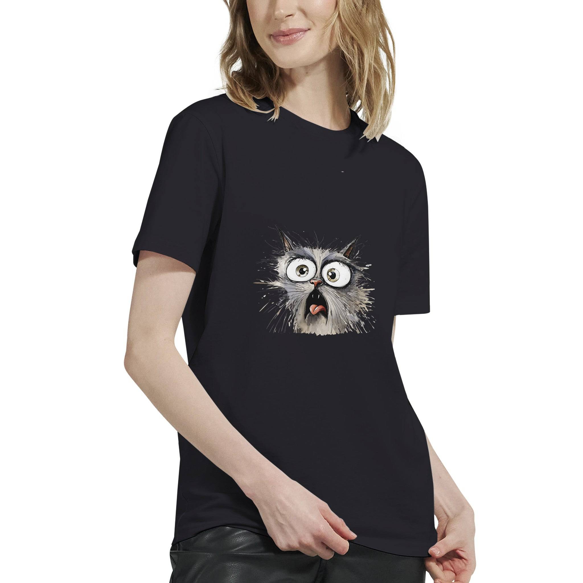 Budget Unisex Crewneck T-shirt/Cat-What-Face - Enet Images