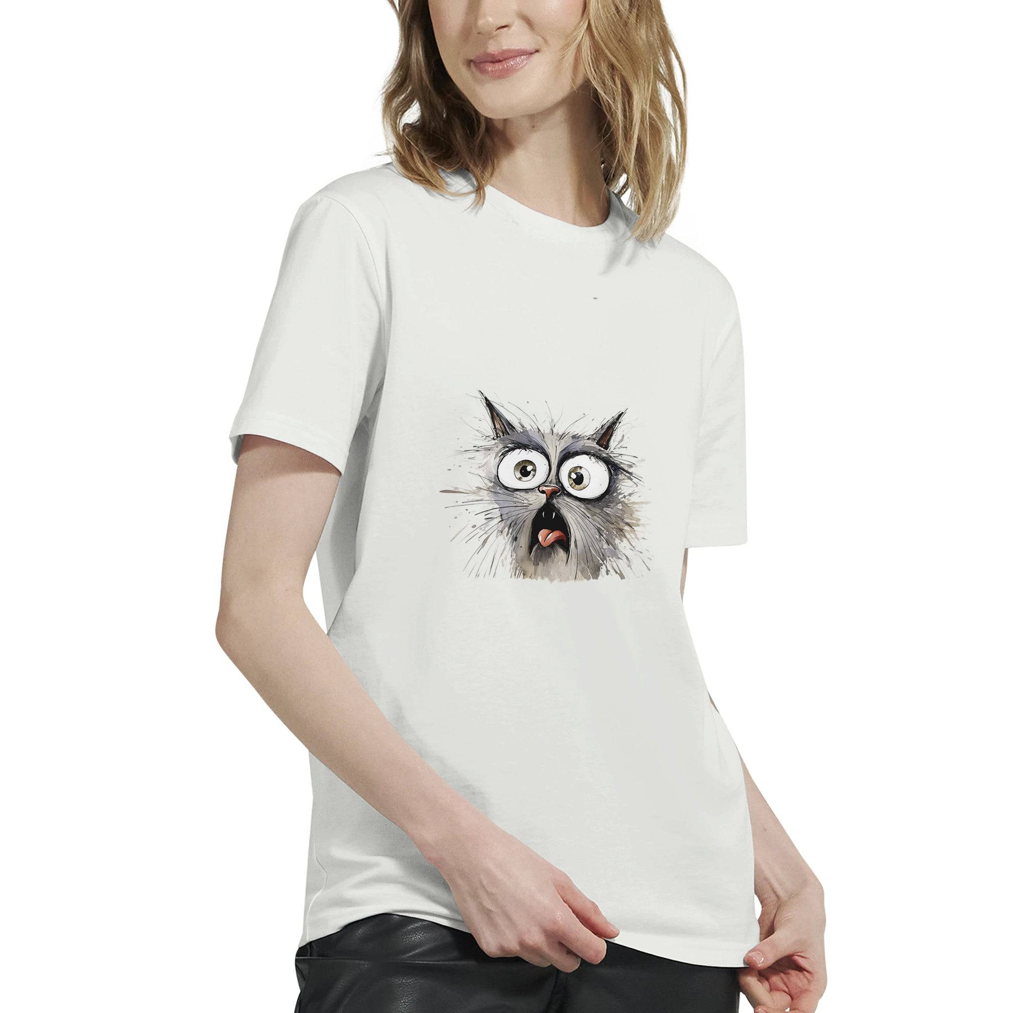 Budget Unisex Crewneck T-shirt/Cat-What-Face - Enet Images
