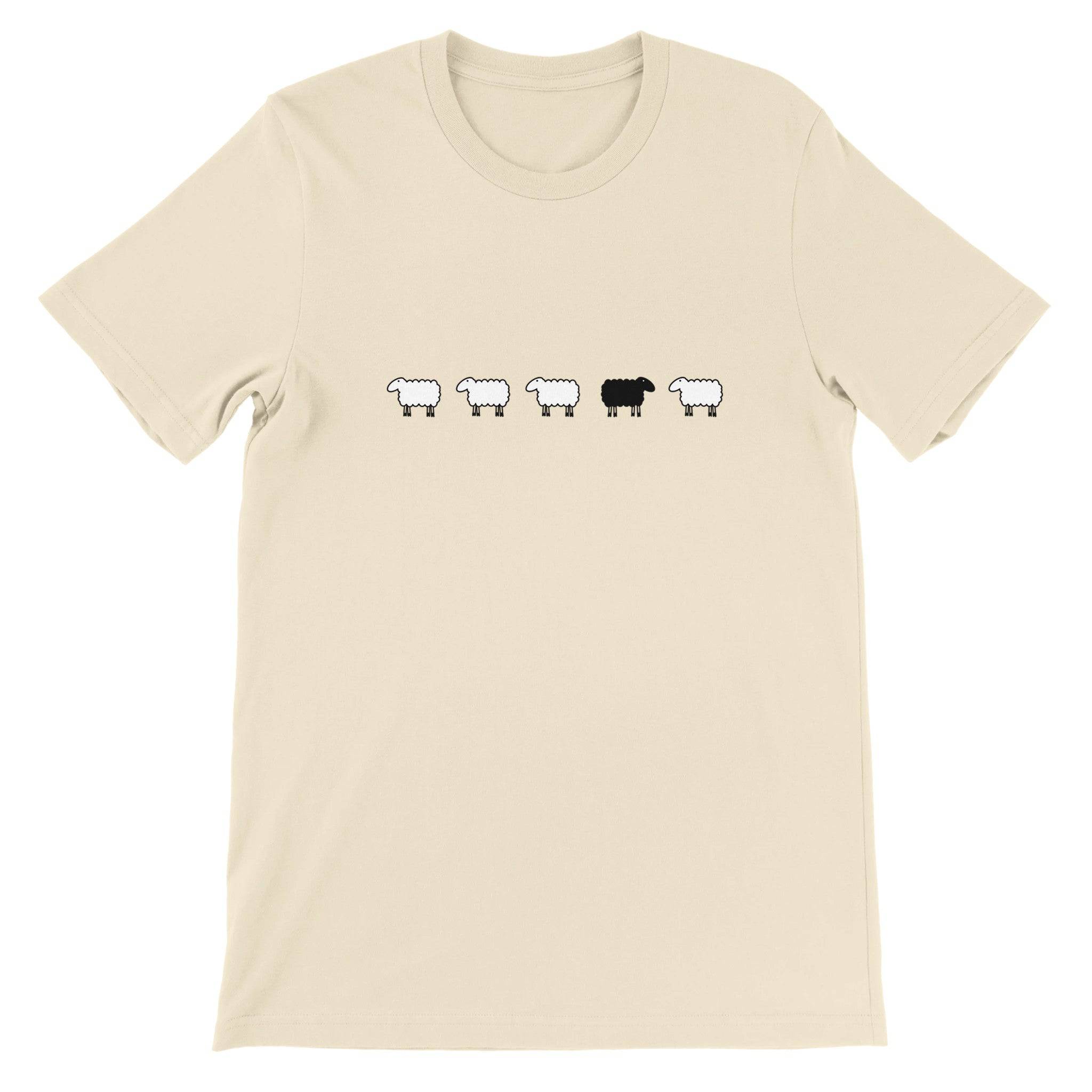 Budget Unisex Crewneck T-shirt/Sheep-Black-Sheep - Enet Images