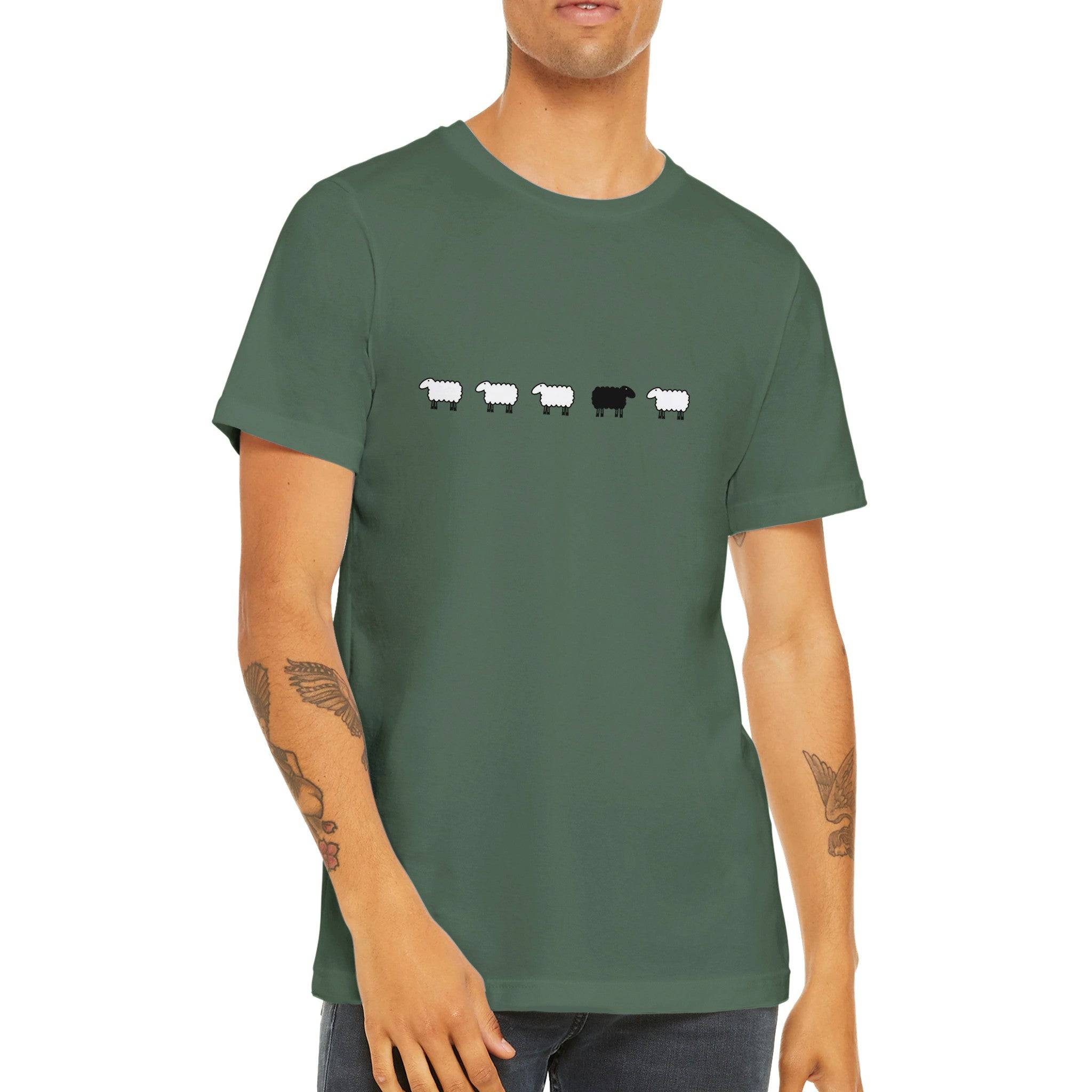 Budget Unisex Crewneck T-shirt/Sheep-Black-Sheep - Enet Images