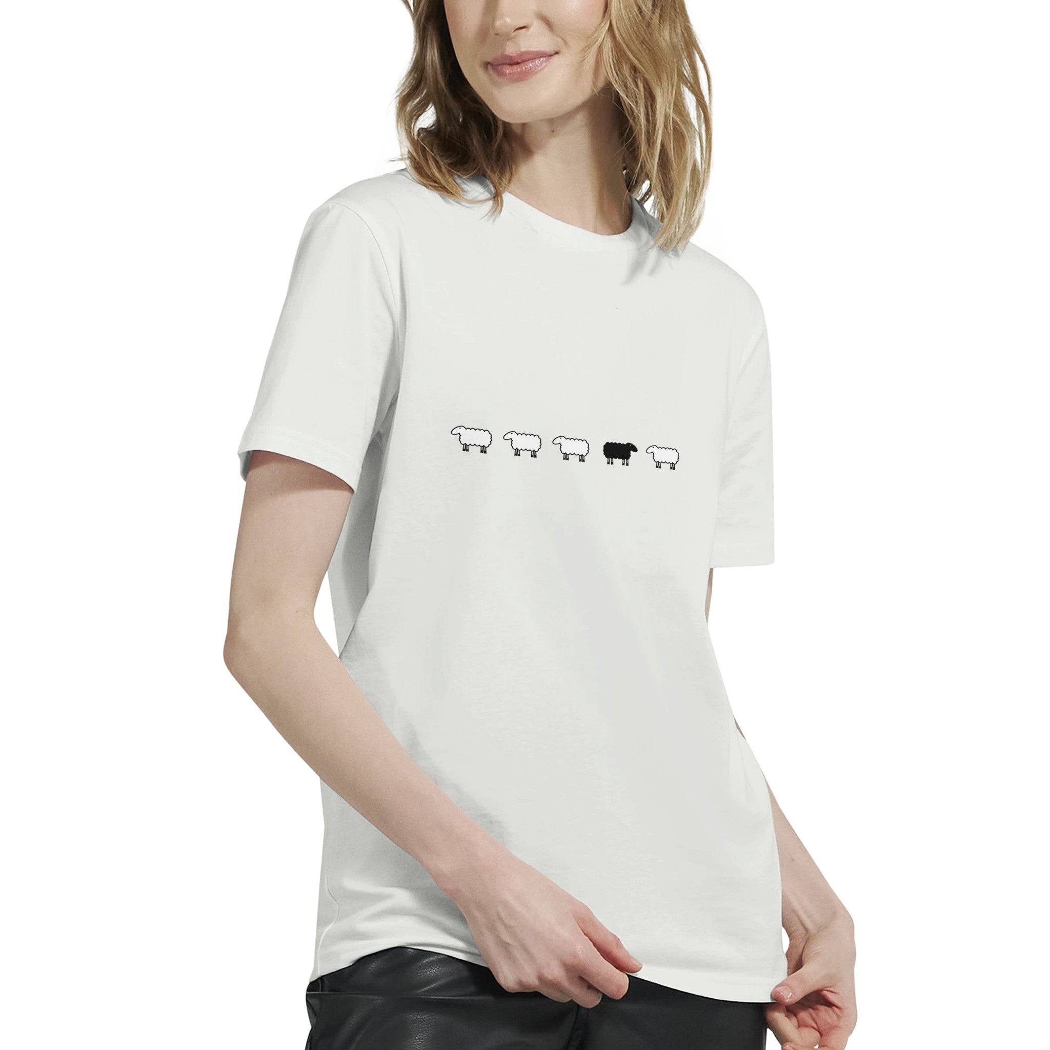 Budget Unisex Crewneck T-shirt/Sheep-Black-Sheep - Enet Images