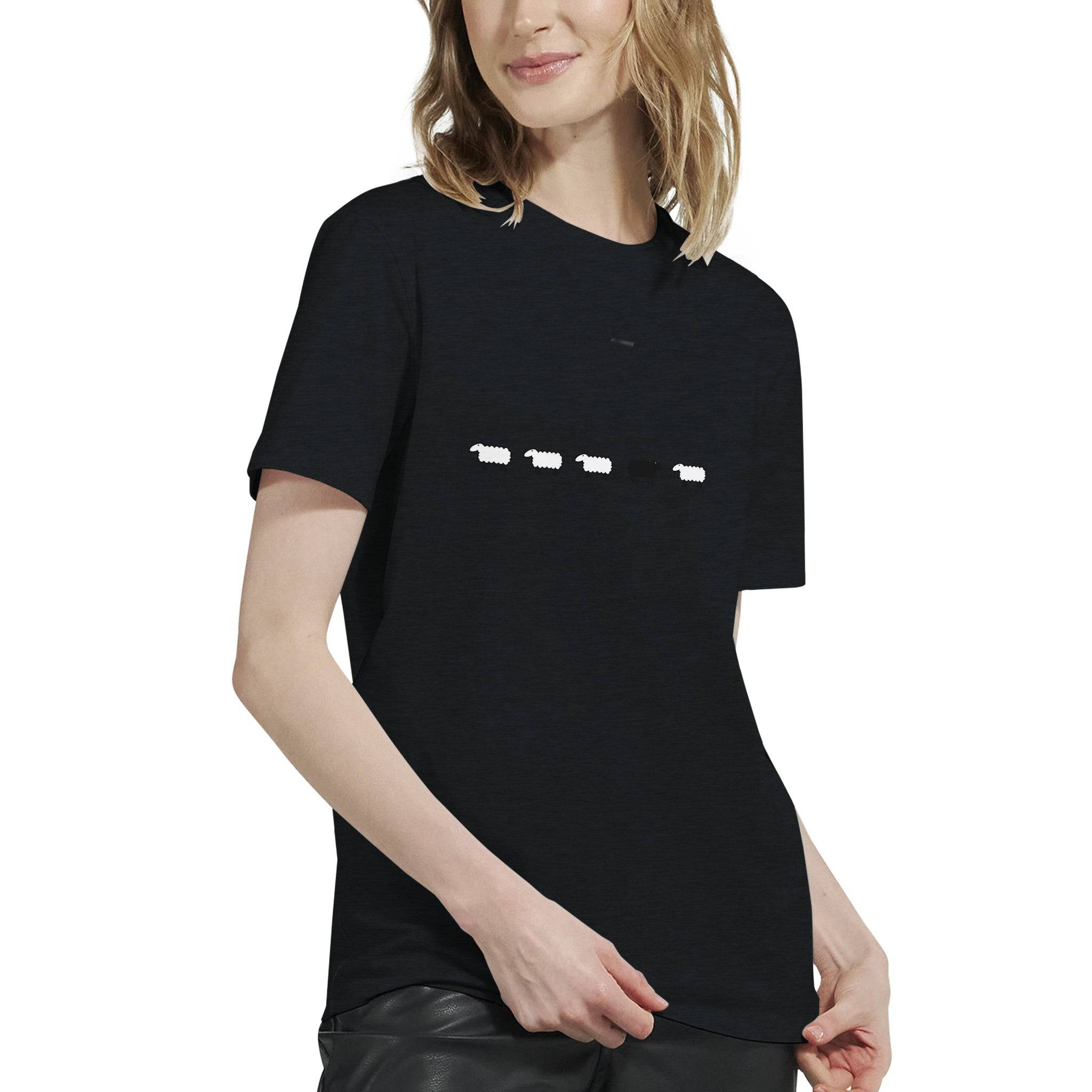 Budget Unisex Crewneck T-shirt/Sheep-Black-Sheep - Enet Images