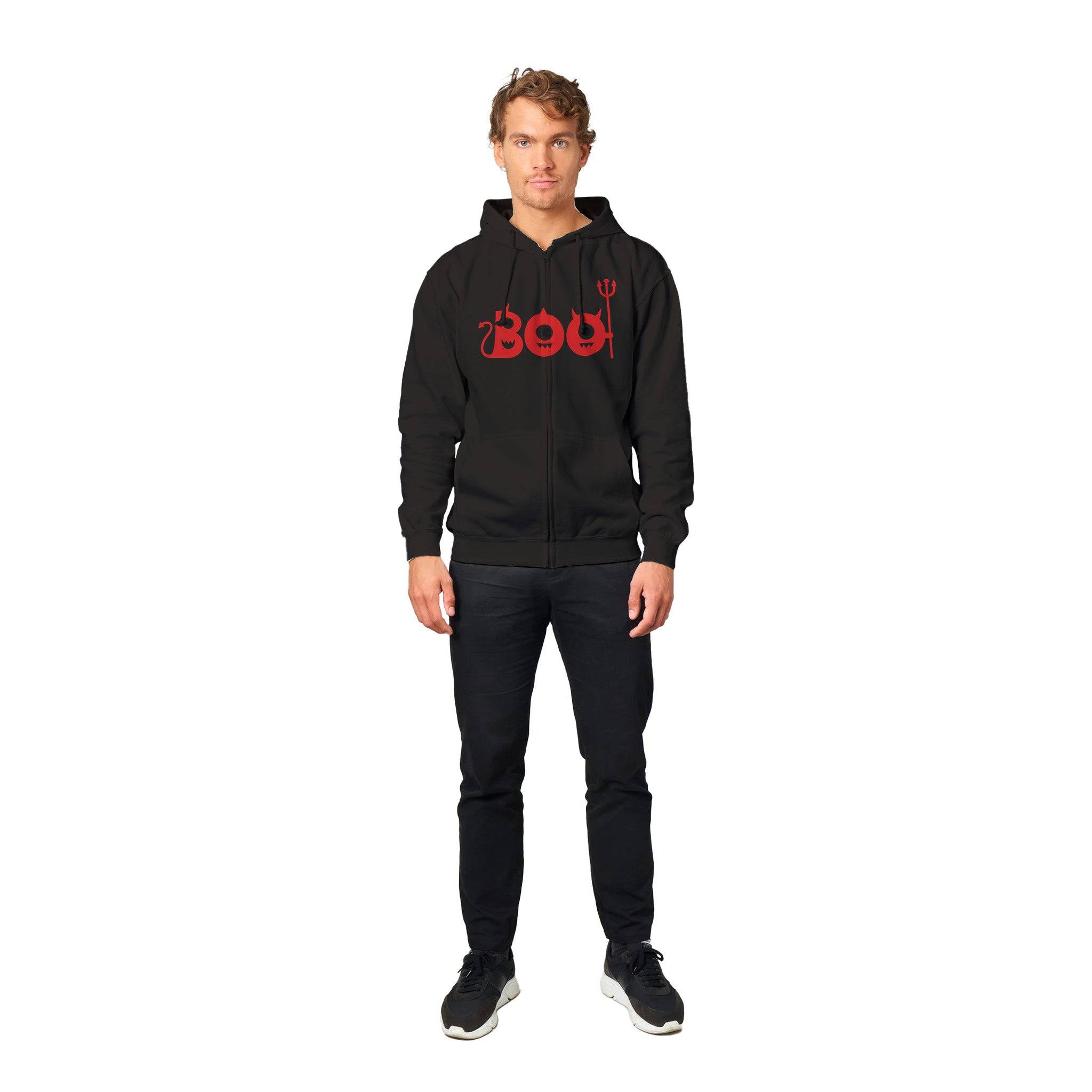 Premium Unisex Zip Hoodies/Boo-Halloween - Enet Images