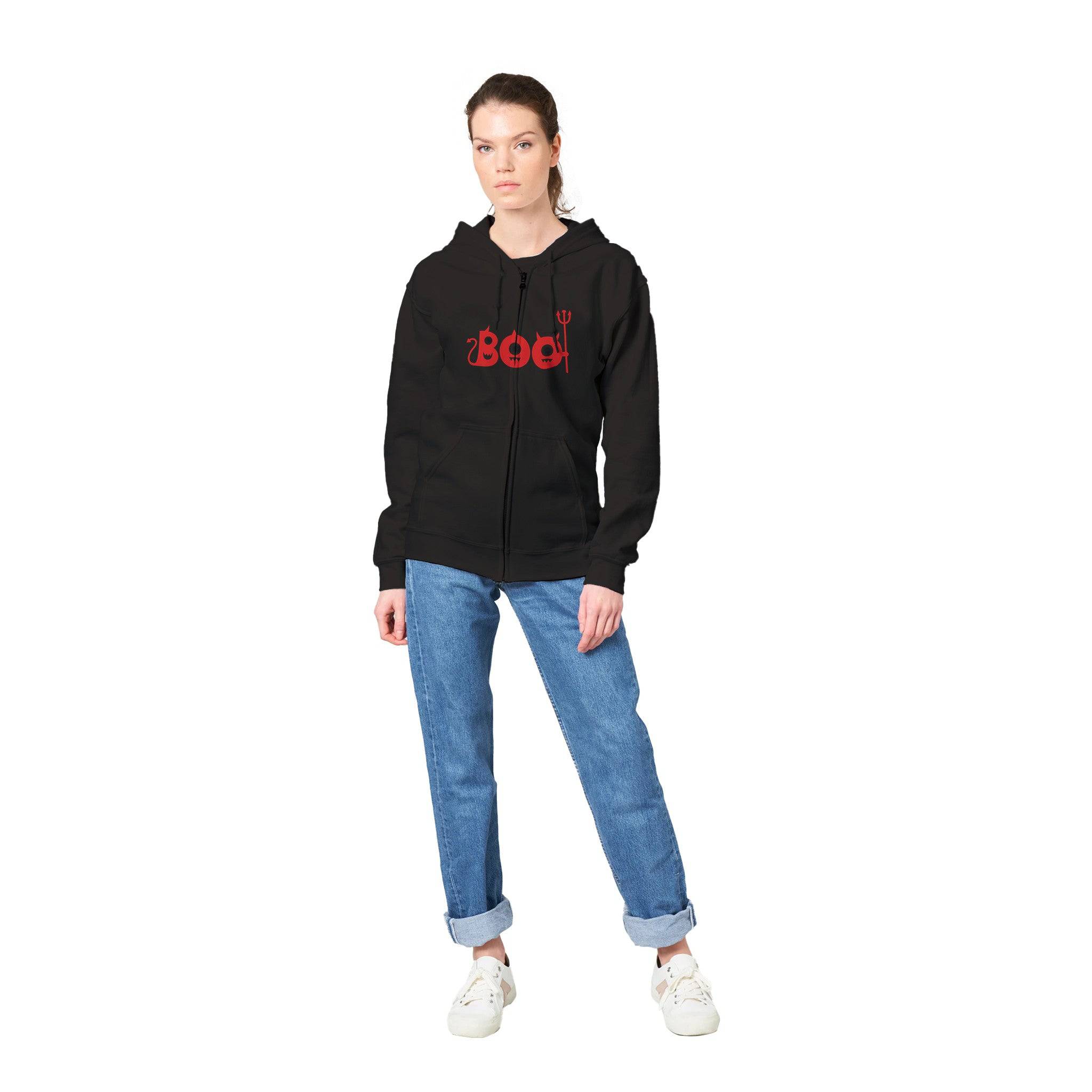 Premium Unisex Zip Hoodies/Boo-Halloween - Enet Images