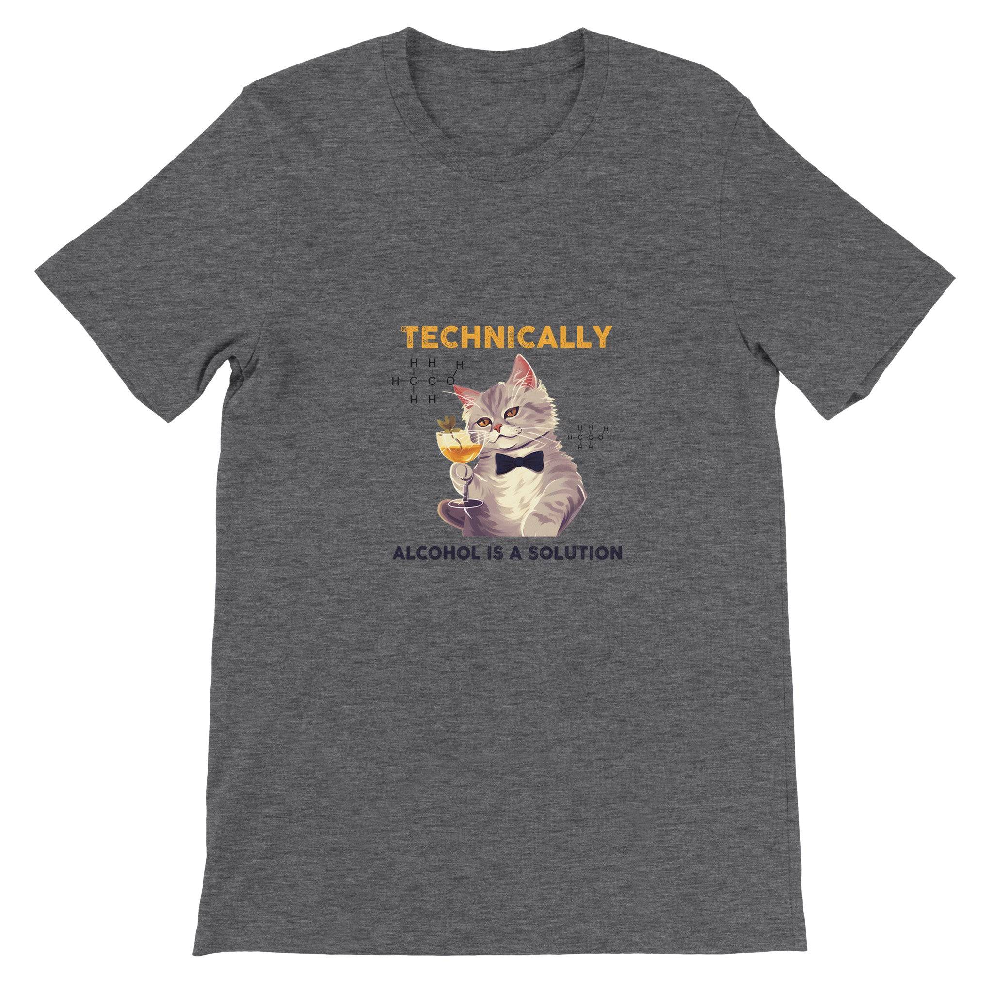 Budget Unisex Crewneck T-shirt/Alcohol-Is-A-Solution - Enet Images