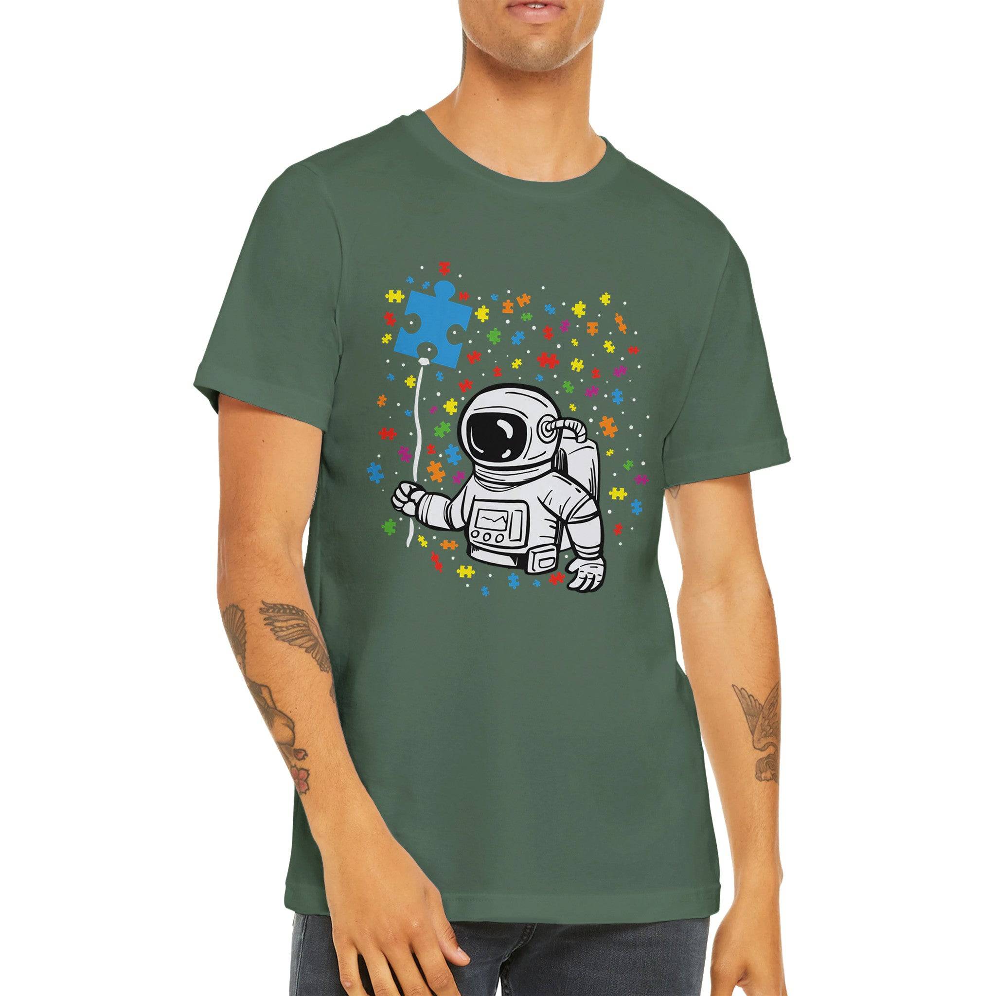 Budget Unisex Crewneck T-shirt/Astronaut-Autism - Enet Images