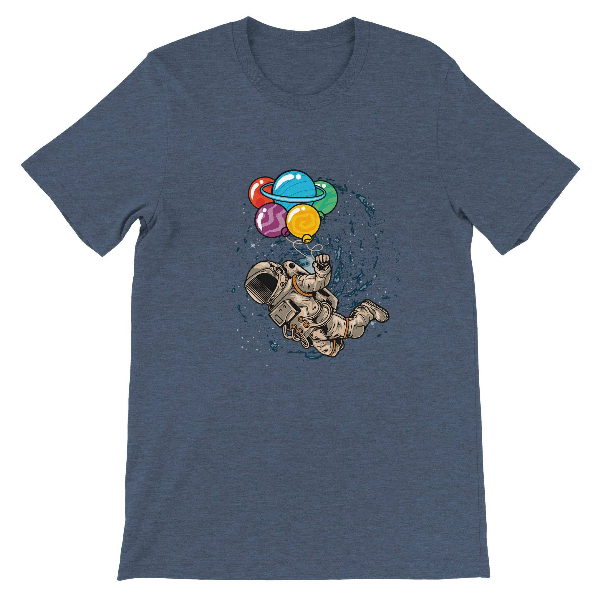 Budget Unisex Crewneck T-shirt/Astronaut-Balloons - Enet Images